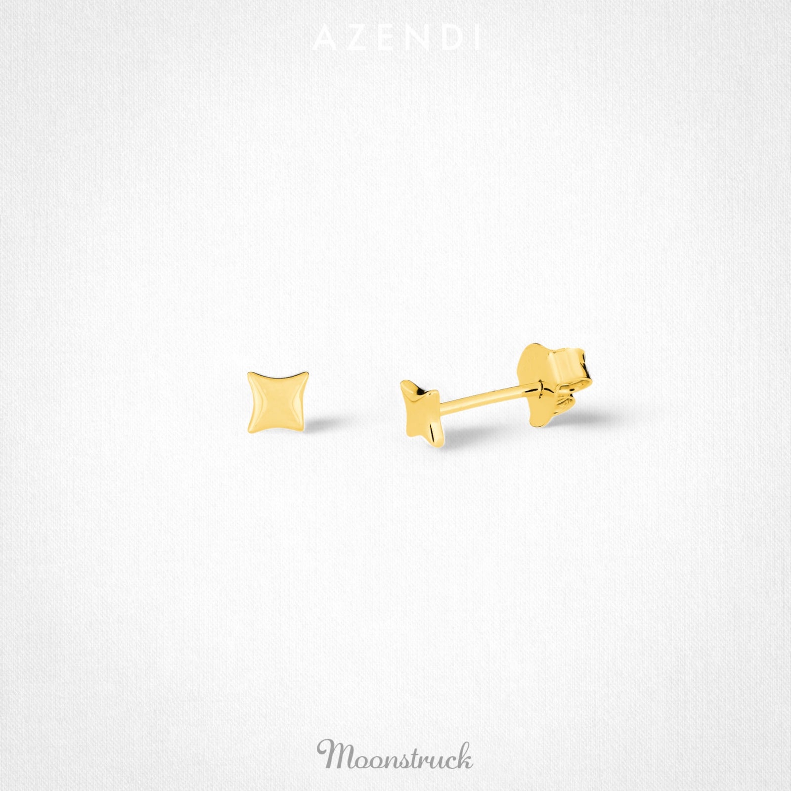 Polished Four-Point Star Stud Earrings