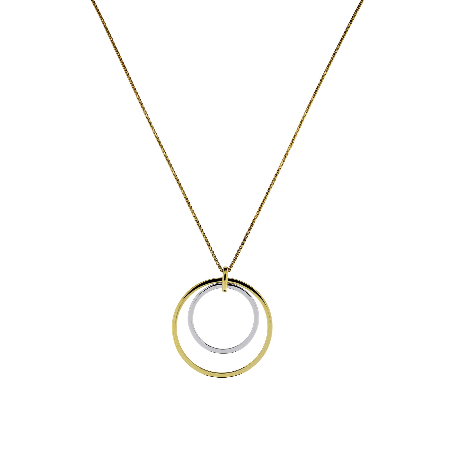 Twin Circle Silver & Gold Vermeil Pendant