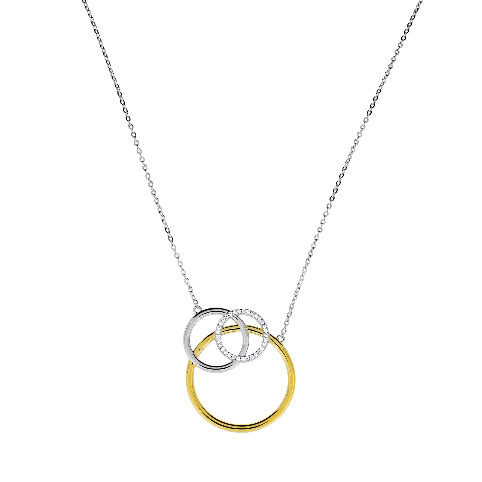 Silver & Gold Vermeil Triple Circle Necklace