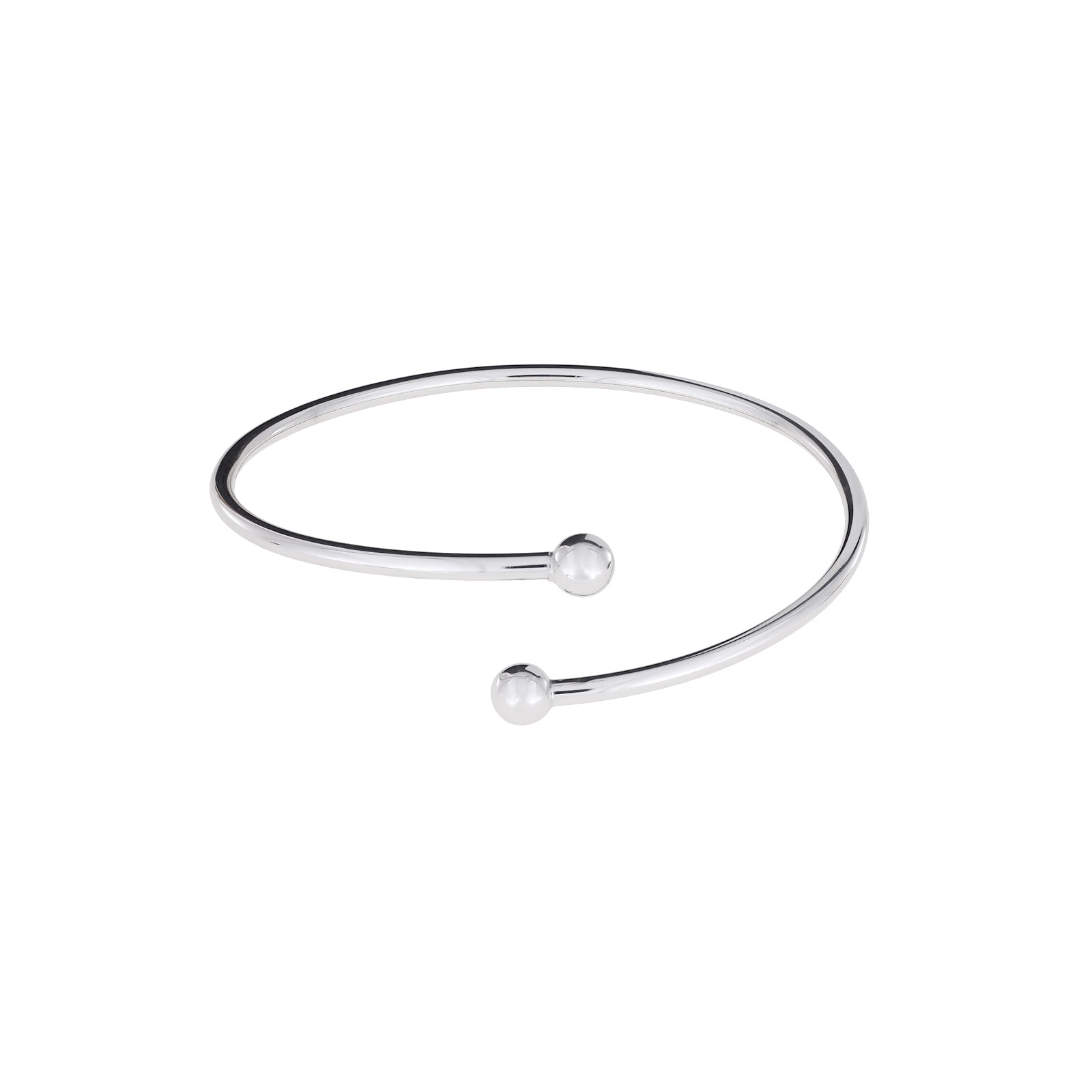 Silver Balls Flexi Cuff Bangle