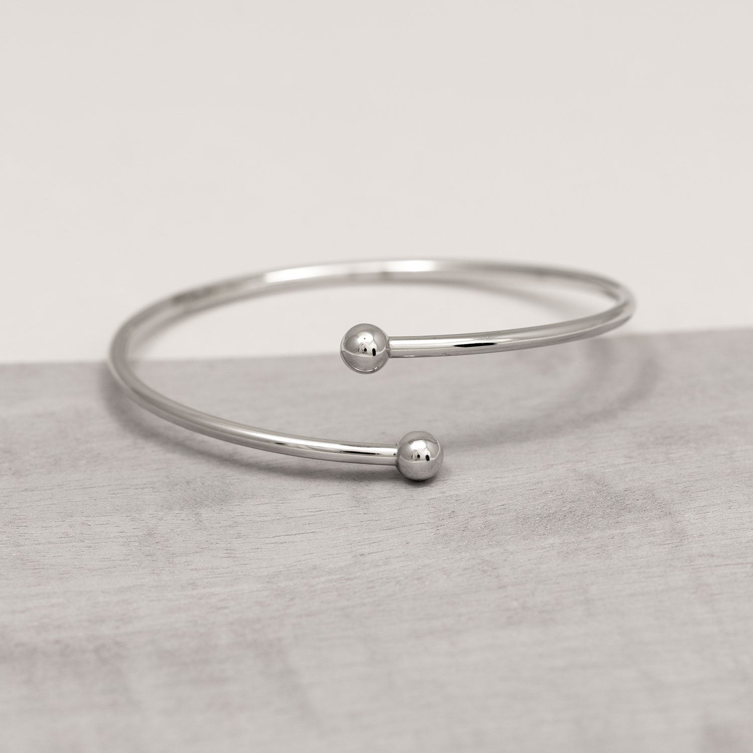 Silver Balls Flexi Cuff Bangle