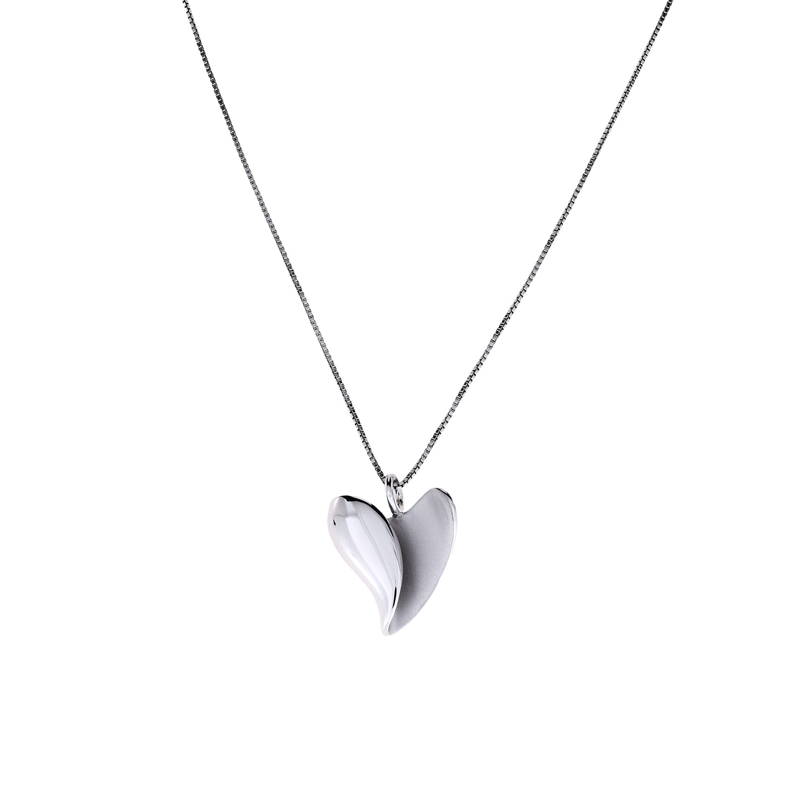 Silver Curling Heart Pendant