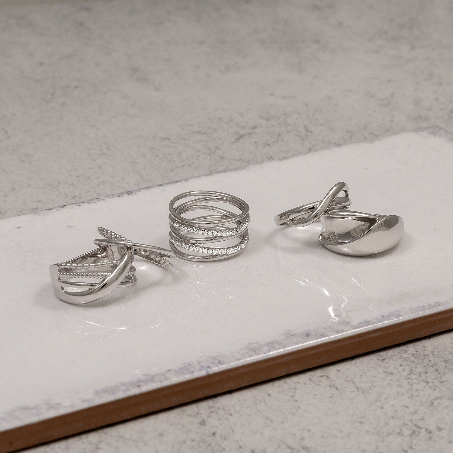 Silver Twisting Ribbon Ring