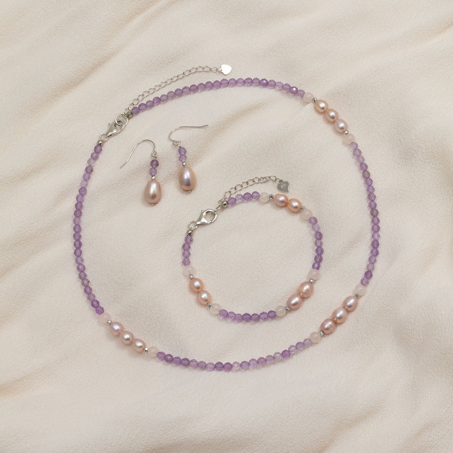 Amethyst and Freshwater Pearl Bracelet