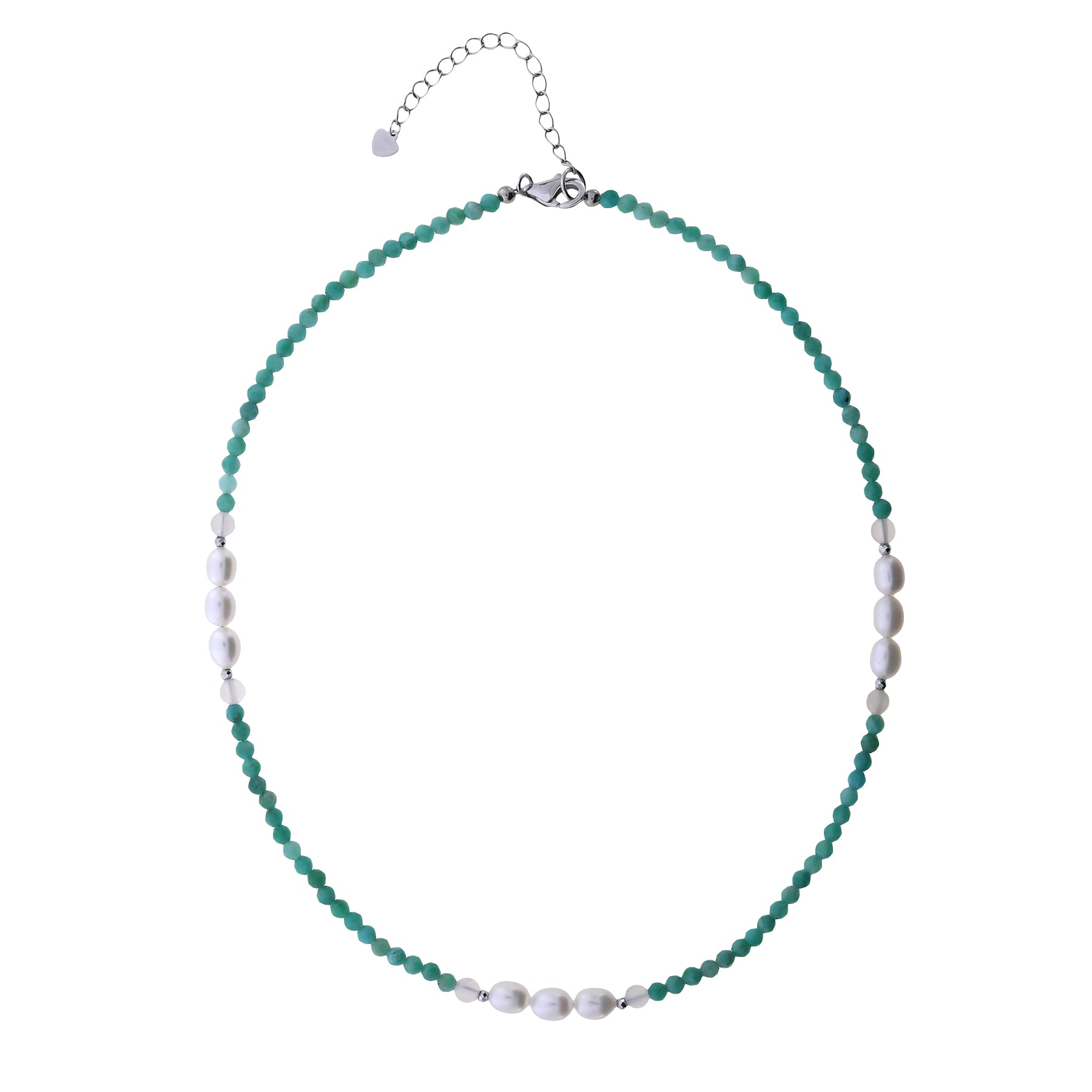 Amazonite and Freshwater Pearl Necklace