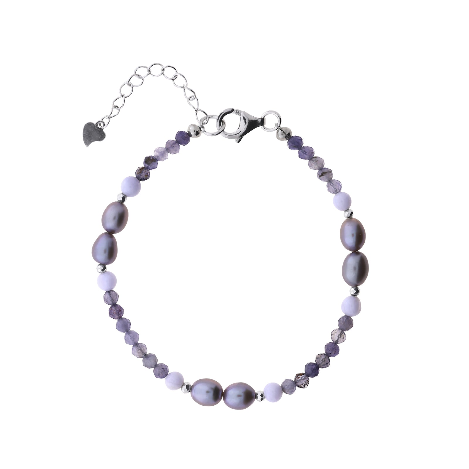 Iolite and Freshwater Pearl Bracelet
