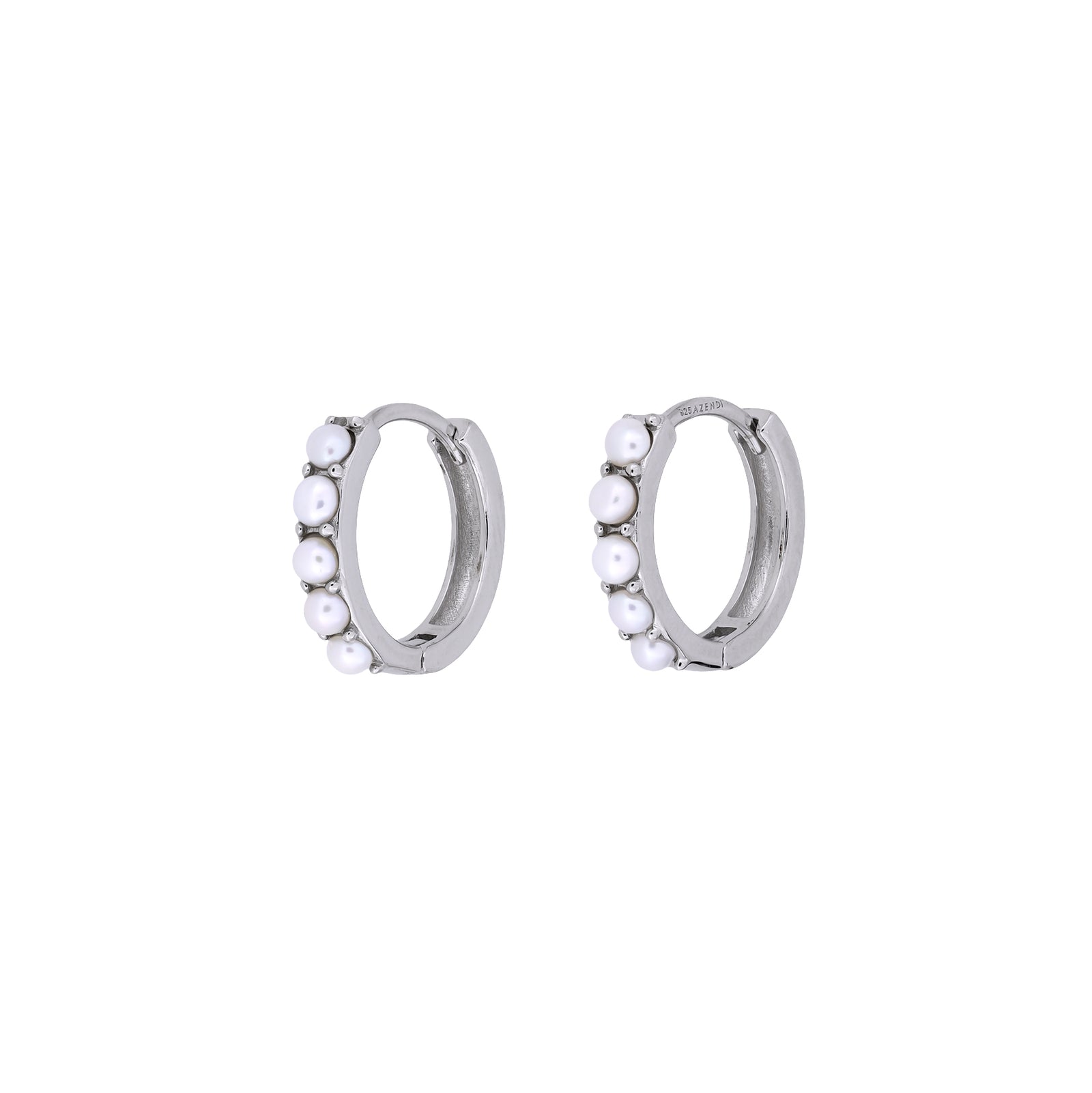 Pearl Hinge Hoop Earrings