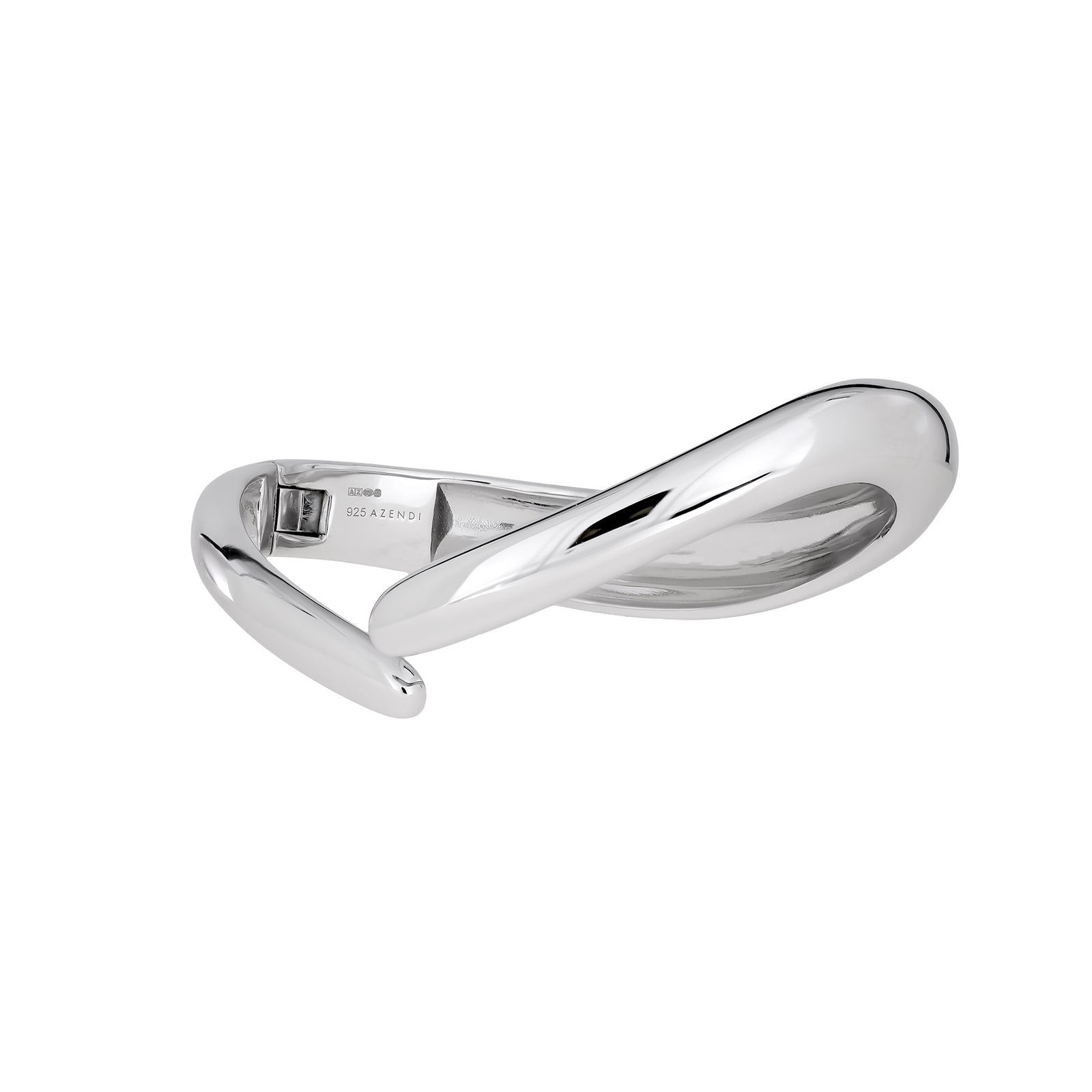 Silver Wave Hinged Bangle