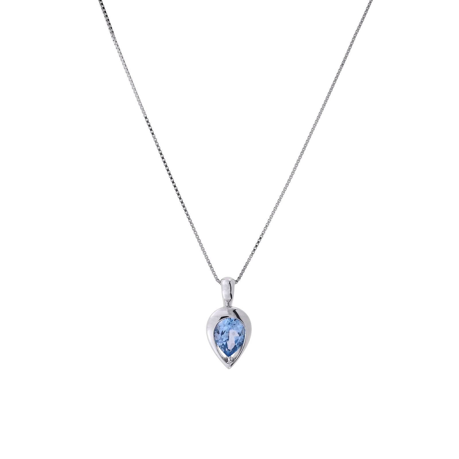 Sterling Silver & Sky Blue Topaz Teardrop Pendant