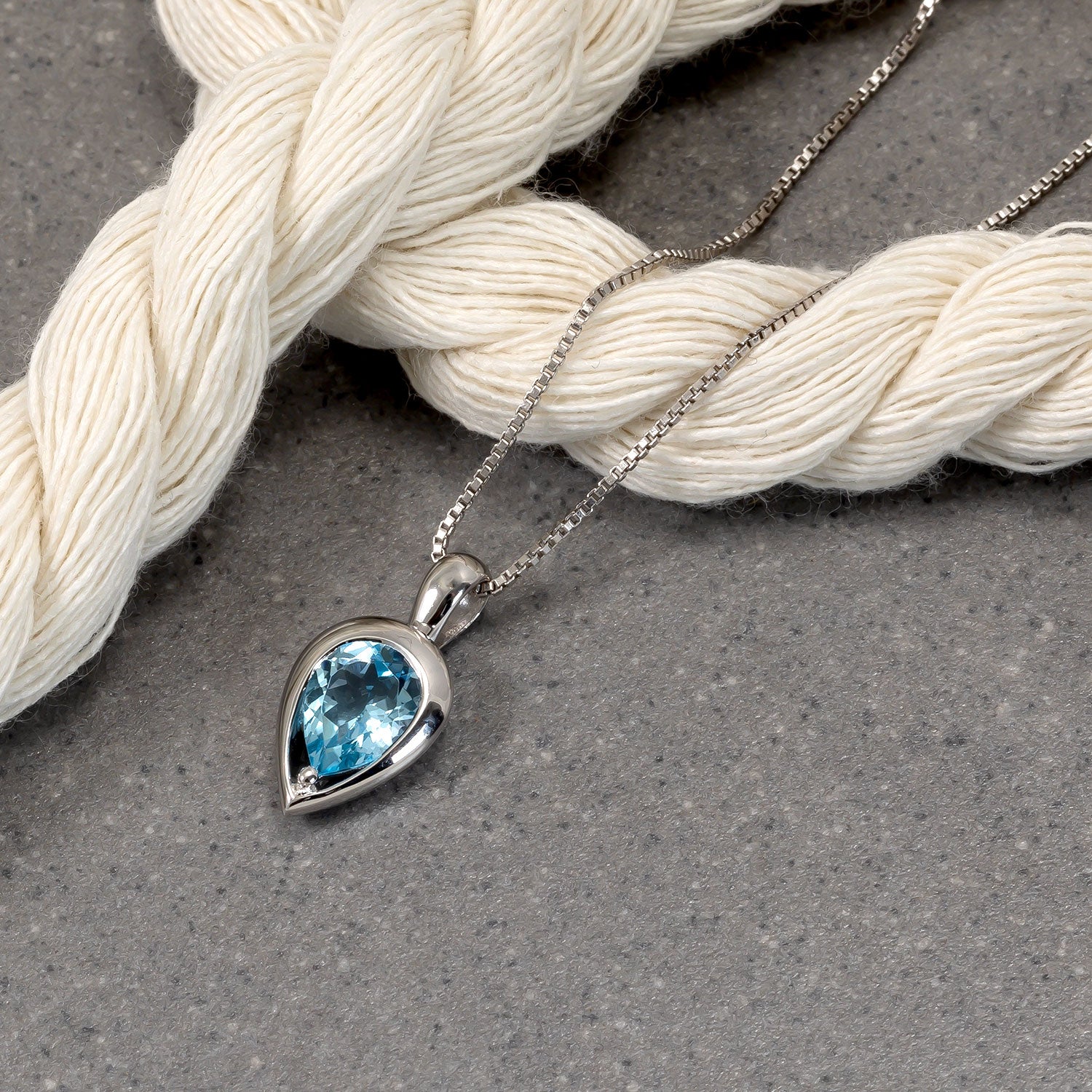 Sterling Silver & Sky Blue Topaz Teardrop Pendant