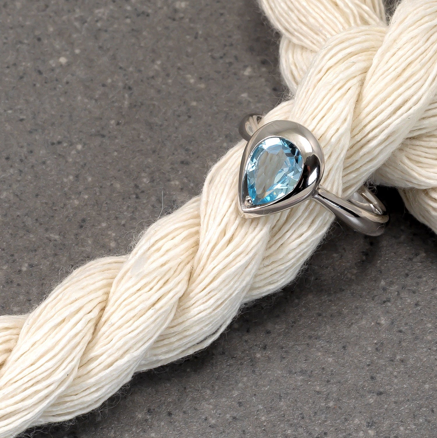 Sterling Silver & Sky Blue Topaz Teardrop Ring