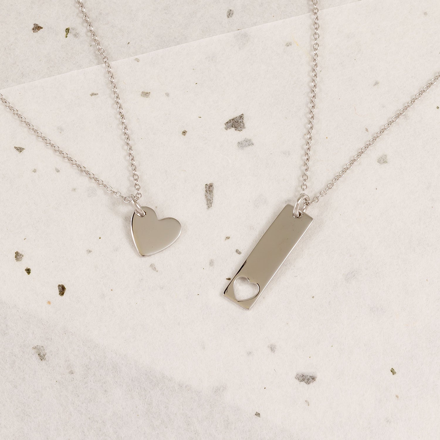 Sterling Silver Heart Cut-Out Love Token Necklace