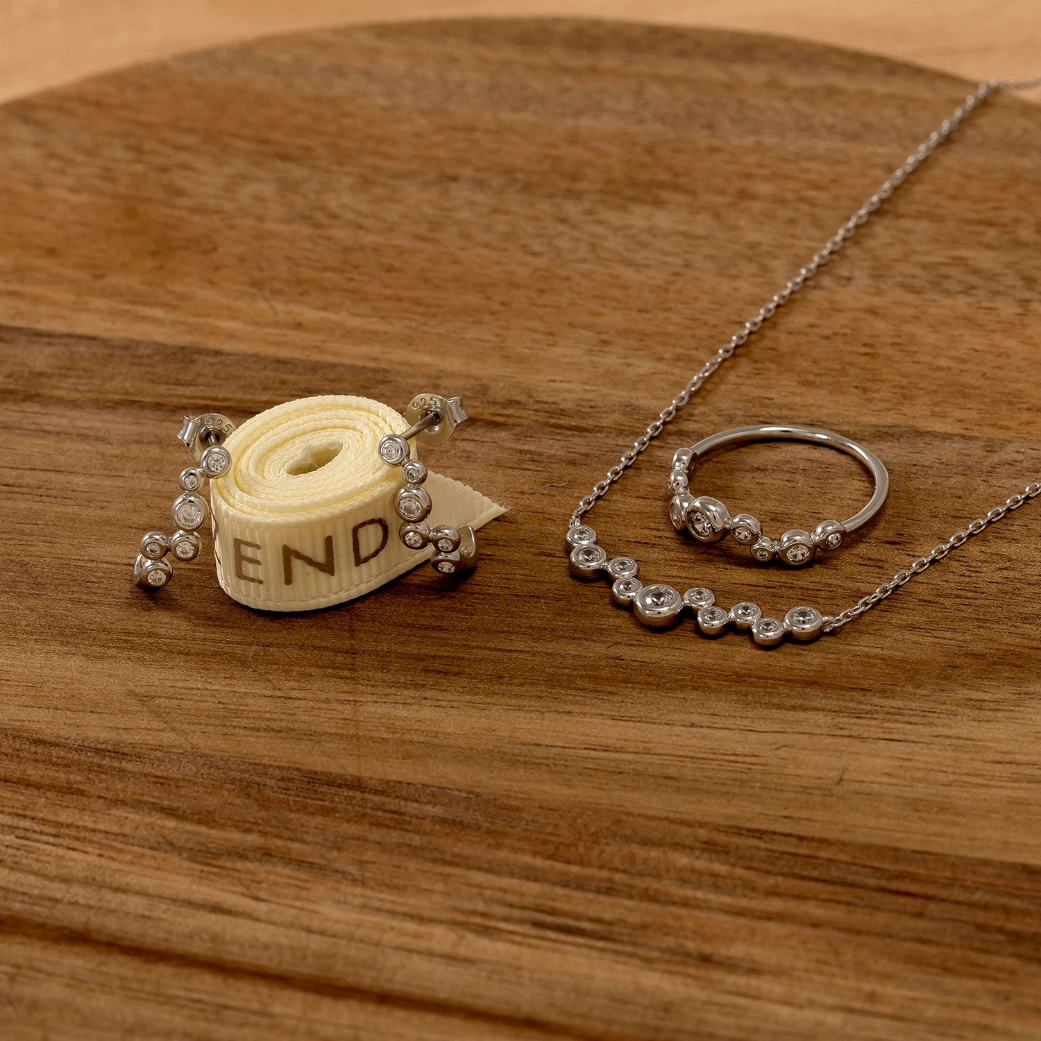 Silver & Cubic Zirconia Cluster Half Hoop Earrings