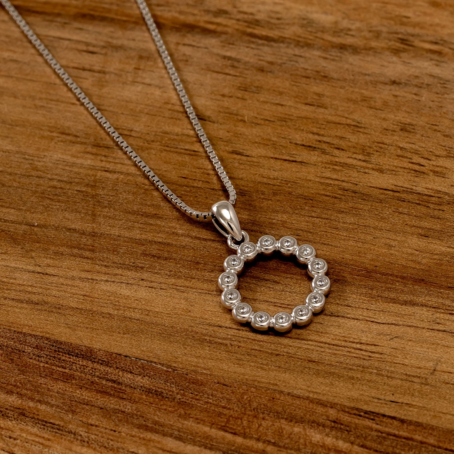 Silver Full Circle Cubic Zirconia Pendant