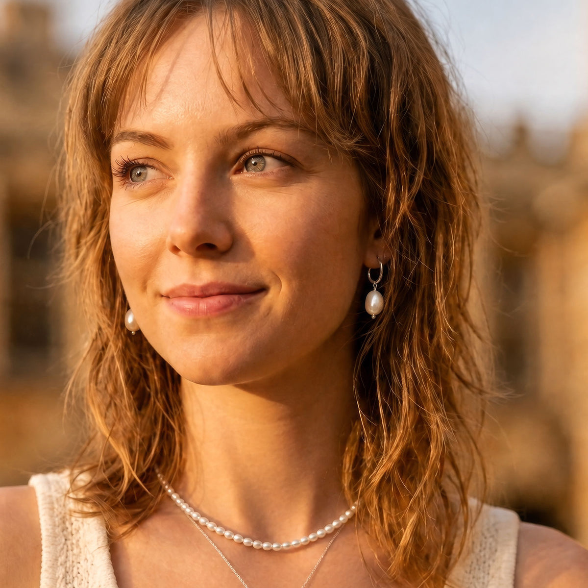 Sterling Silver Freshwater Seed Pearls Necklace