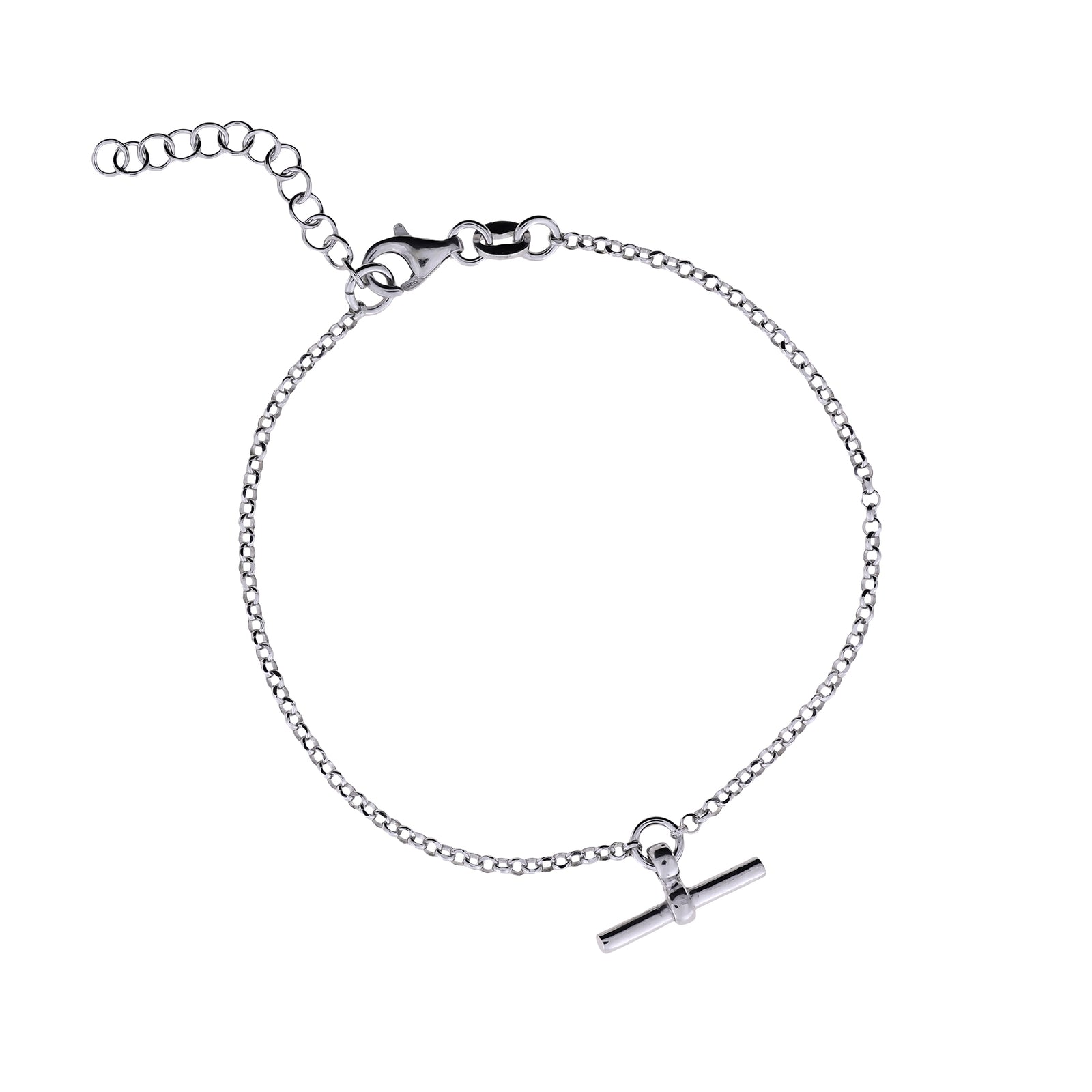 Sterling Silver T-Bar Fob Bracelet
