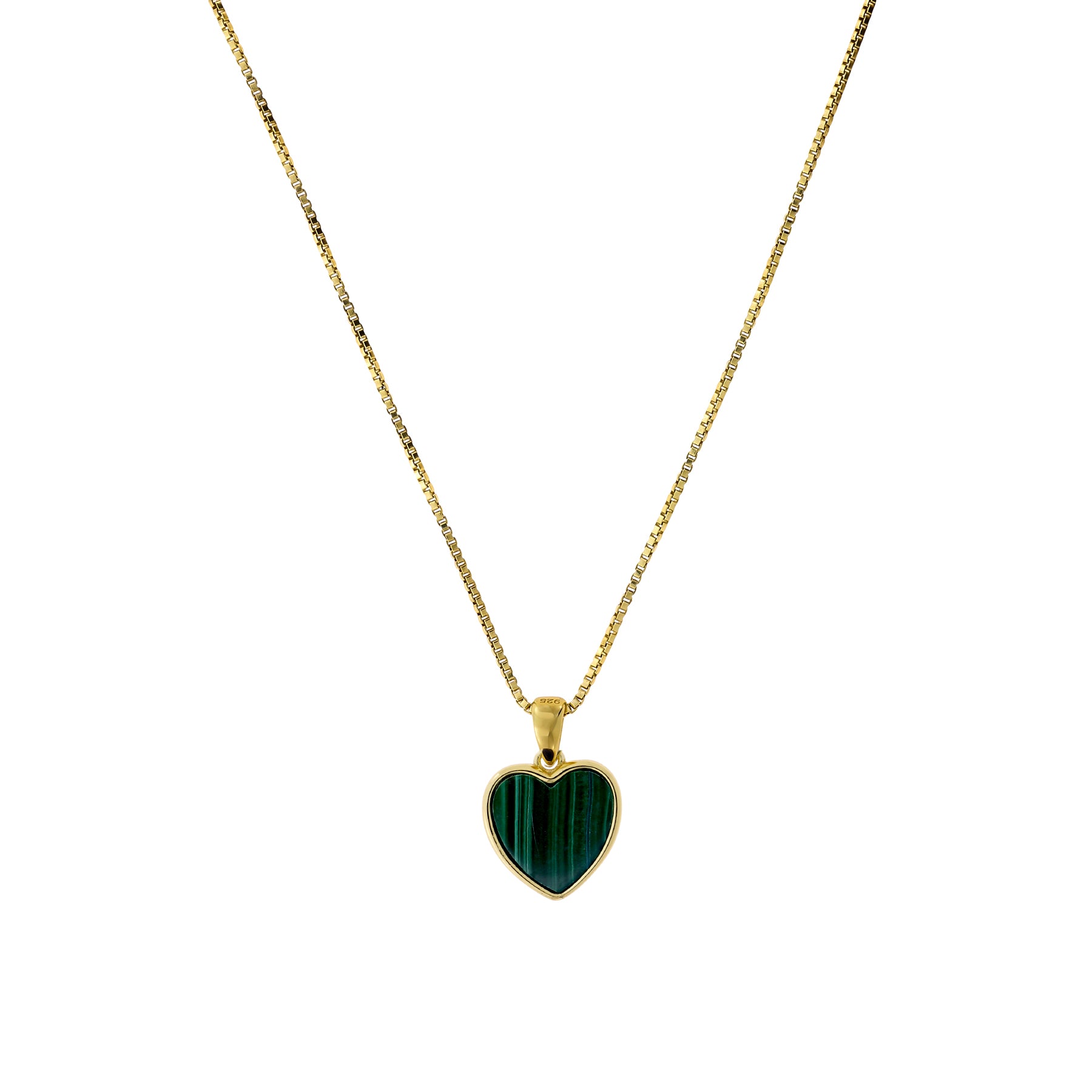 Gold Vermeil & Malachite Heart Pendant