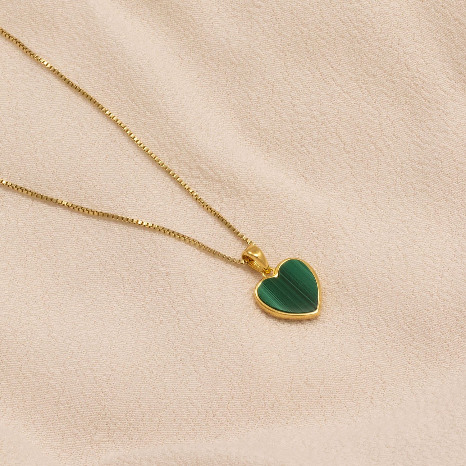 Gold Vermeil & Malachite Heart Pendant