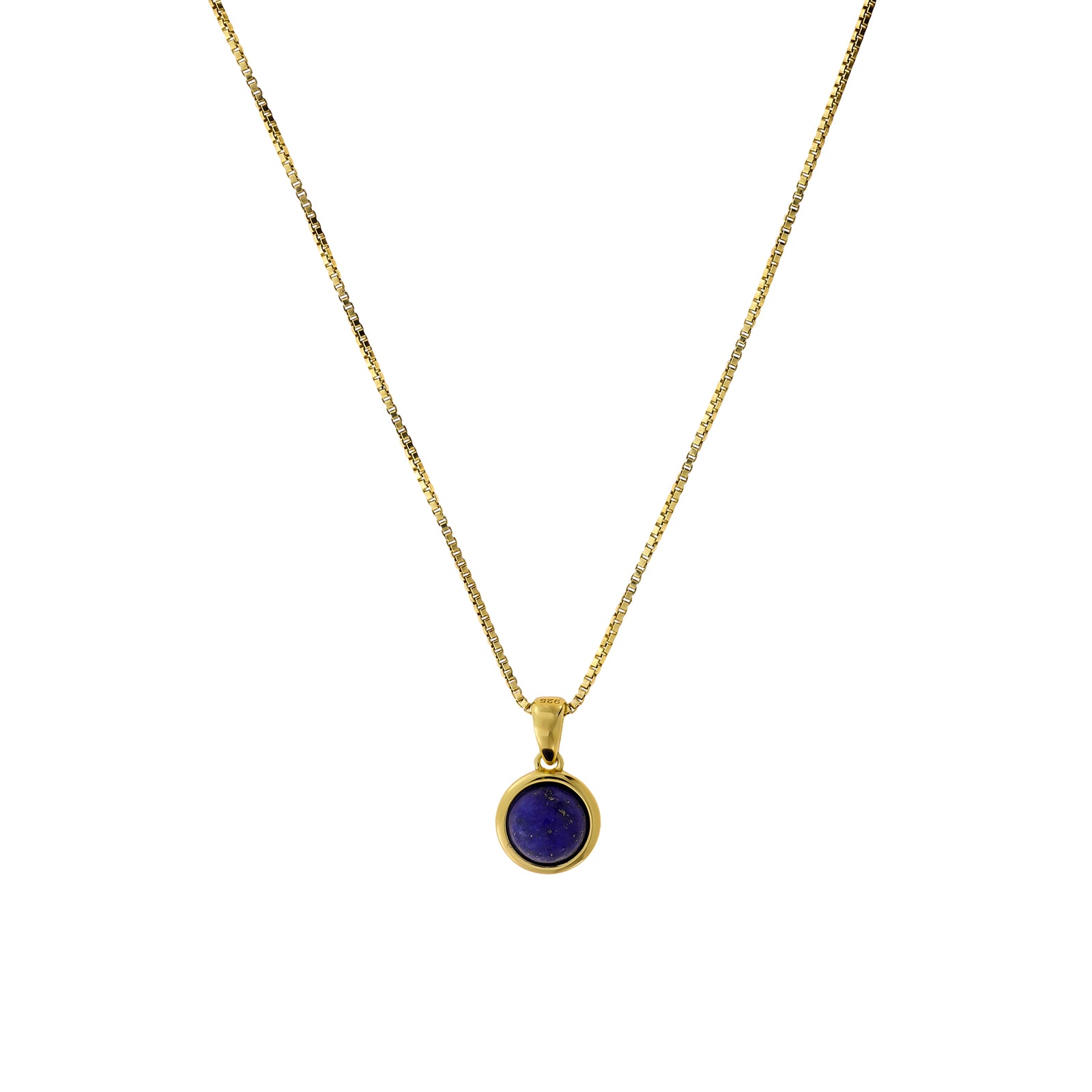 Gold Vermeil & Lapis Circle Pendant