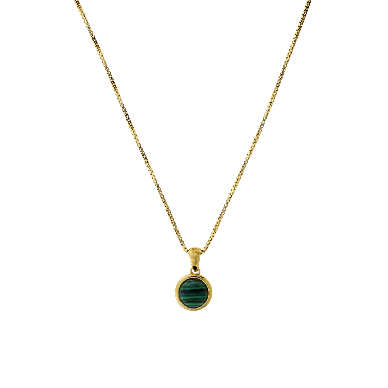 Gold Vermeil & Malachite Circle Pendant