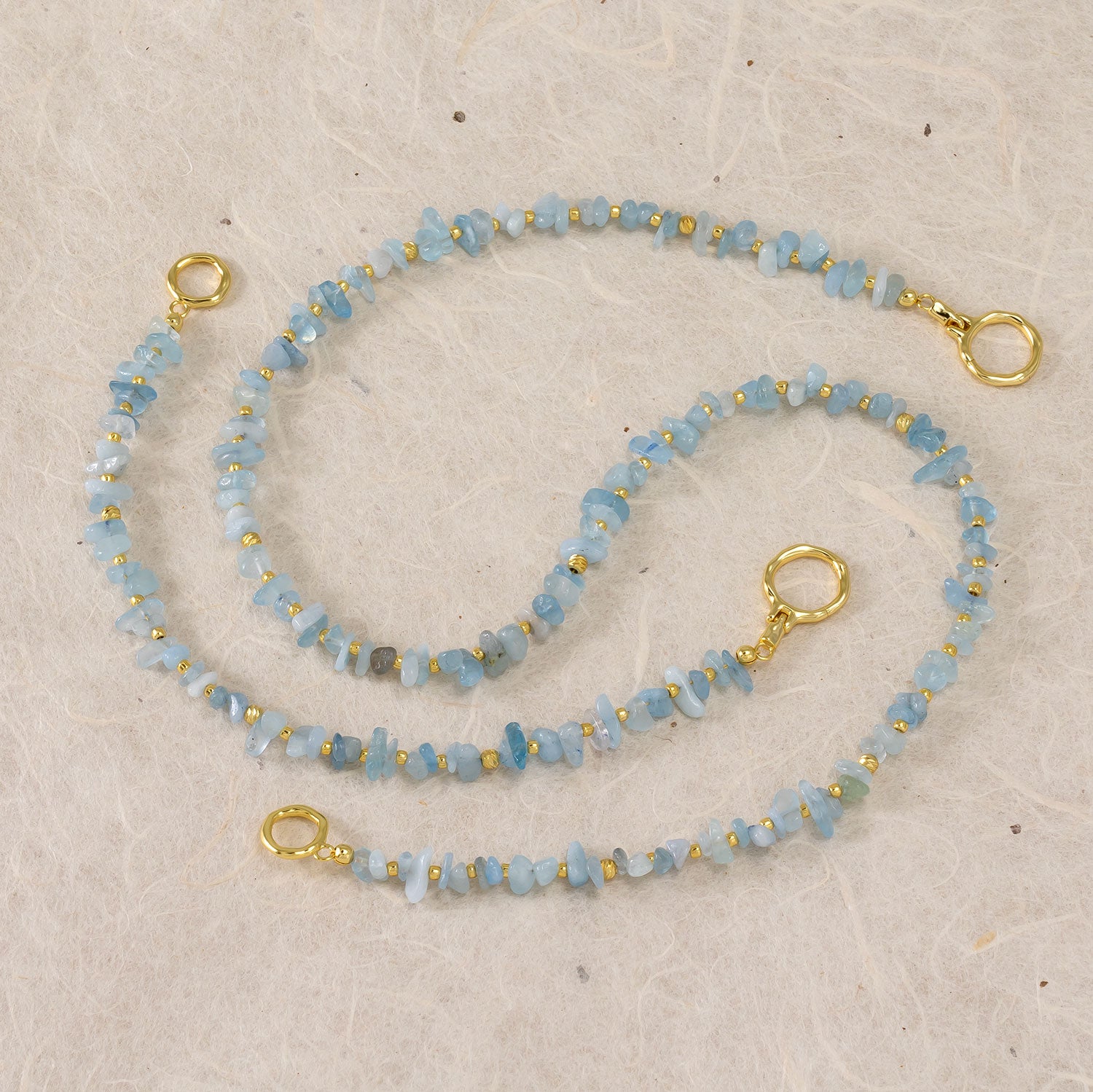 Gold Vermeil & Aquamarine Looping Drop Earrings