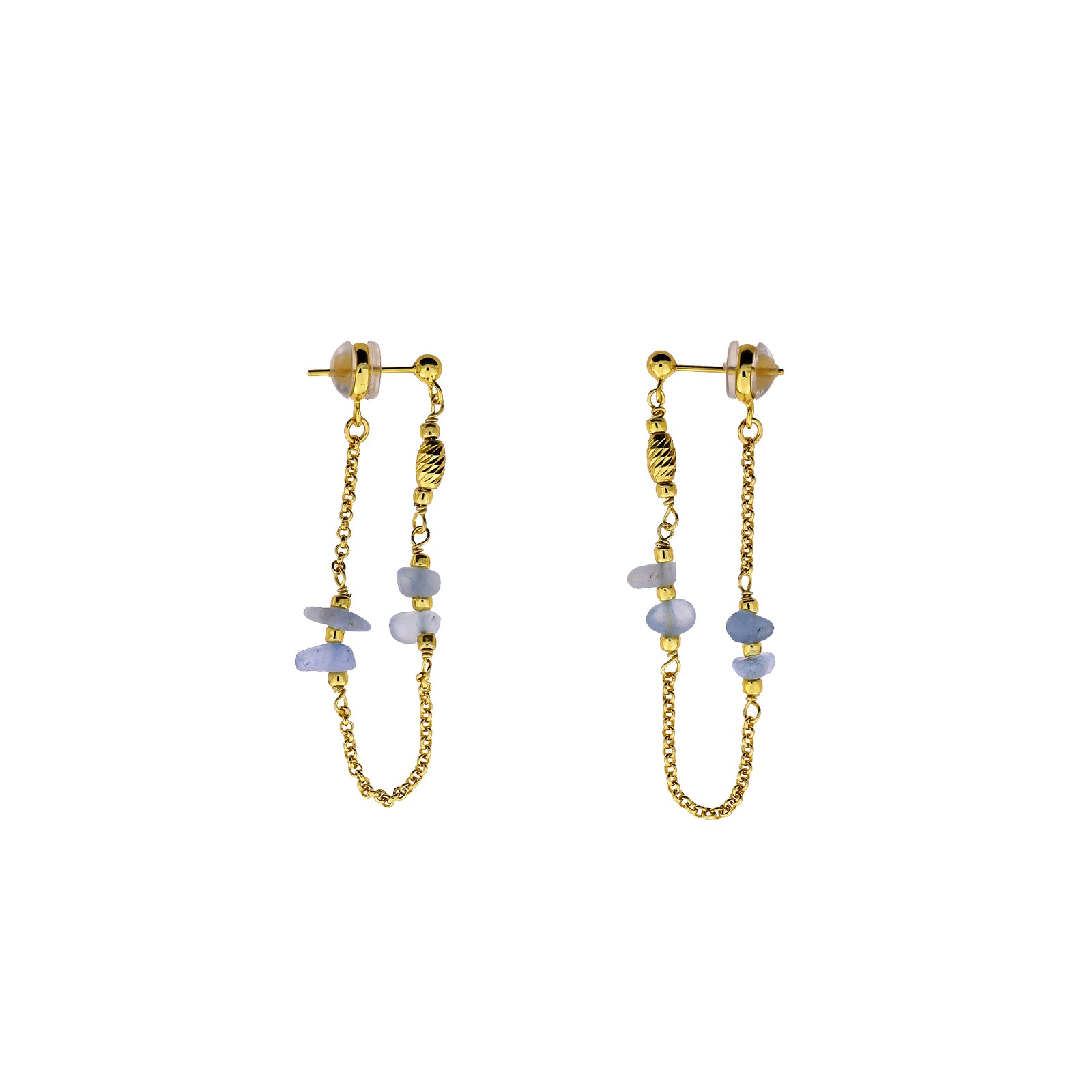 Gold Vermeil & Aquamarine Looping Drop Earrings