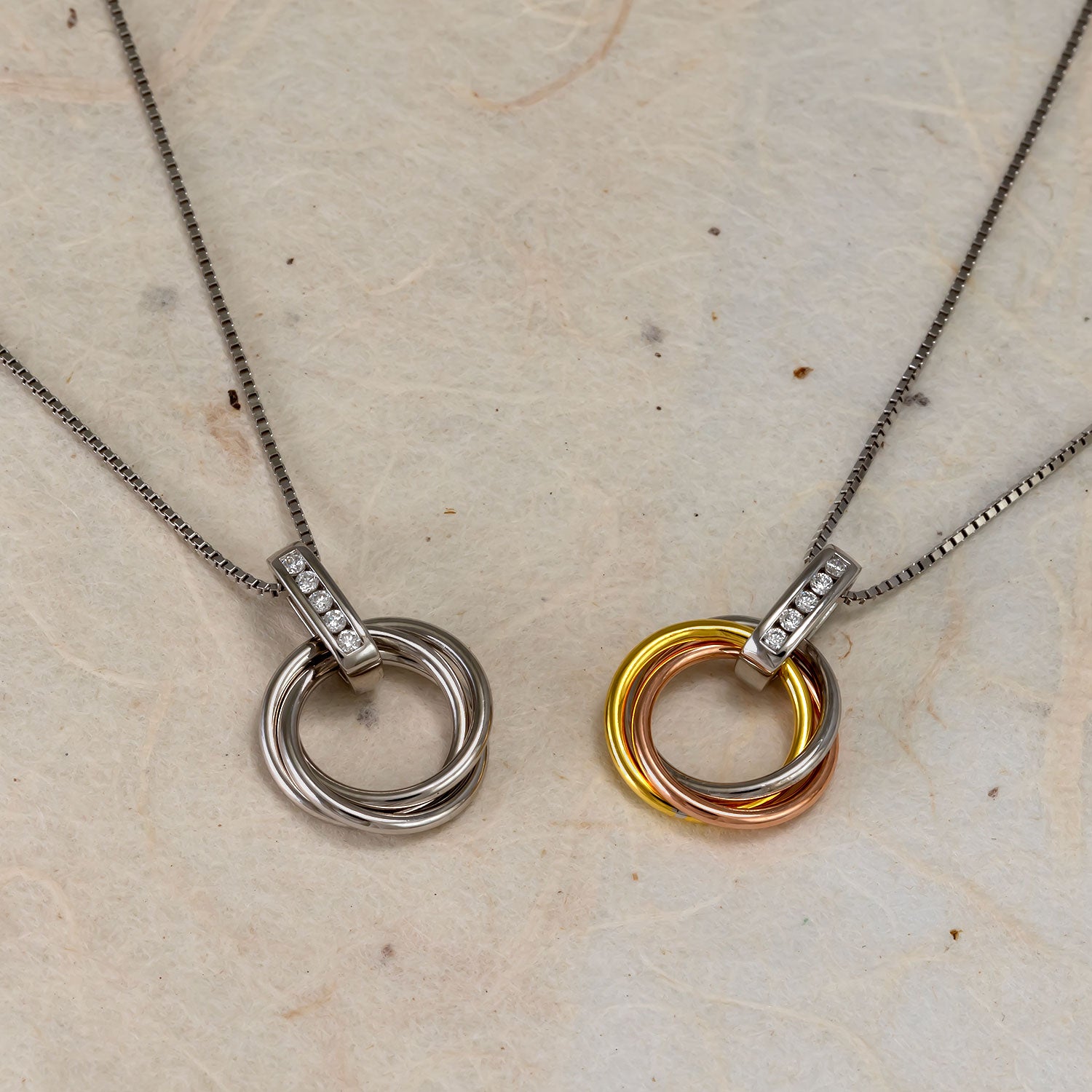 Entangled Mixed Vermeil & 0.06 Carat Lab Grown Diamond Love Knot Pendant