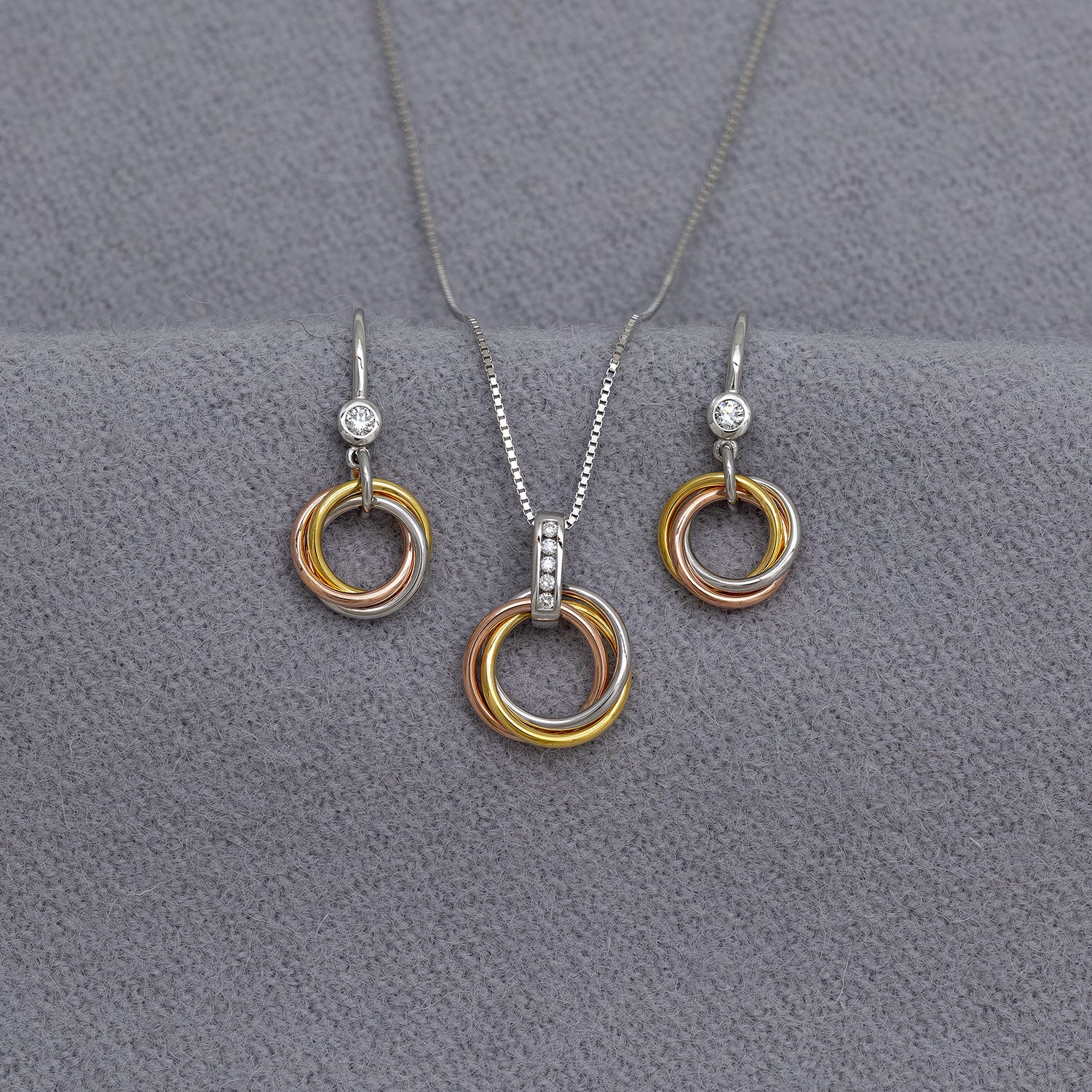 Entangled Mixed Vermeil & 0.15 Carat Lab Grown Diamond Love Knot Drop Earrings