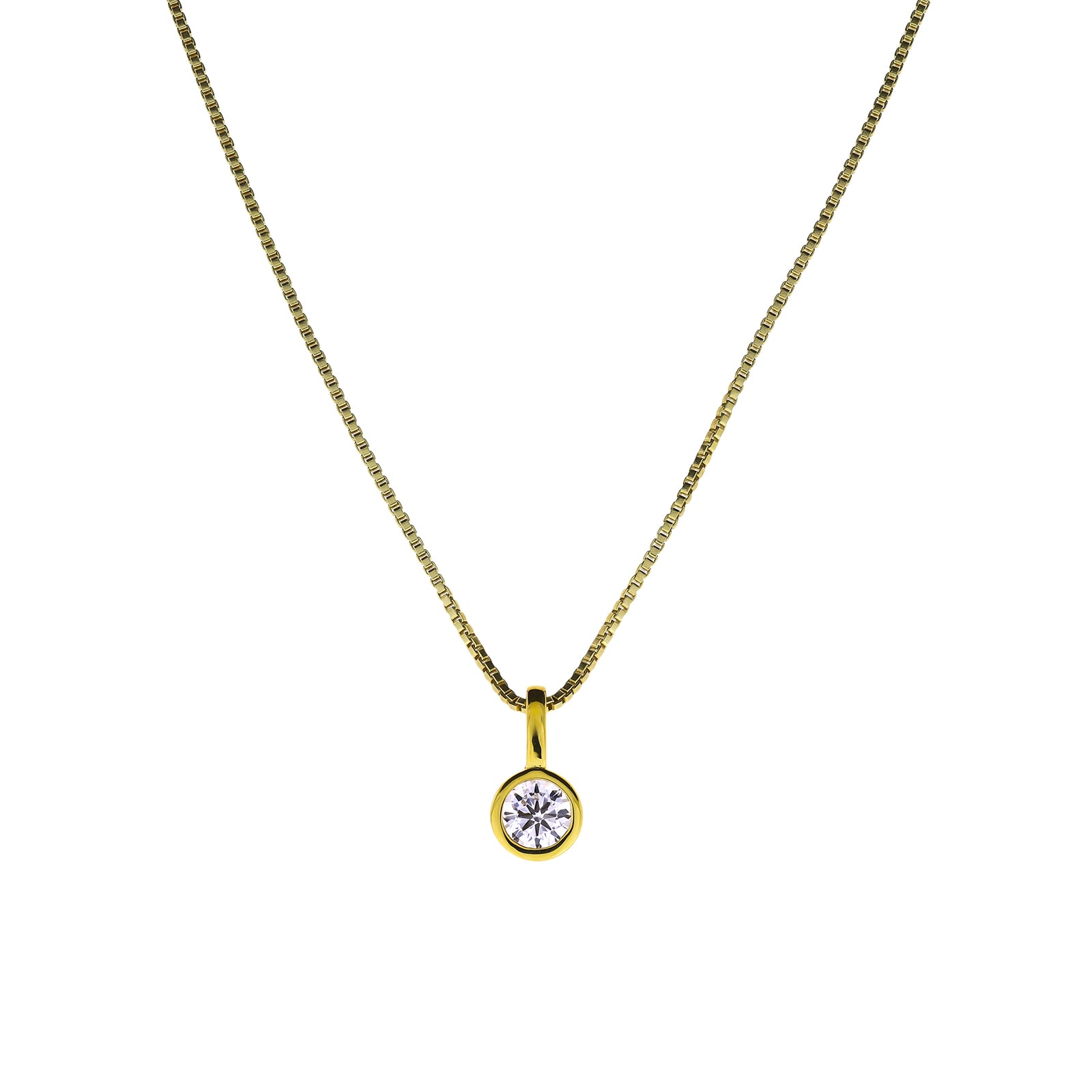 Gold Vermeil & 0.25 Carat Lab Grown Diamond Solitaire Pendant