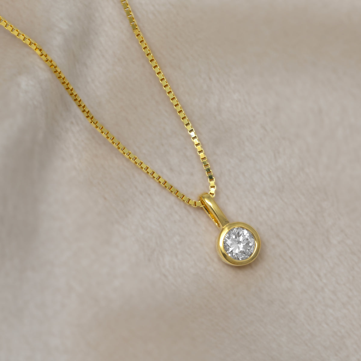 Gold Vermeil & 0.25 Carat Lab Grown Diamond Solitaire Pendant