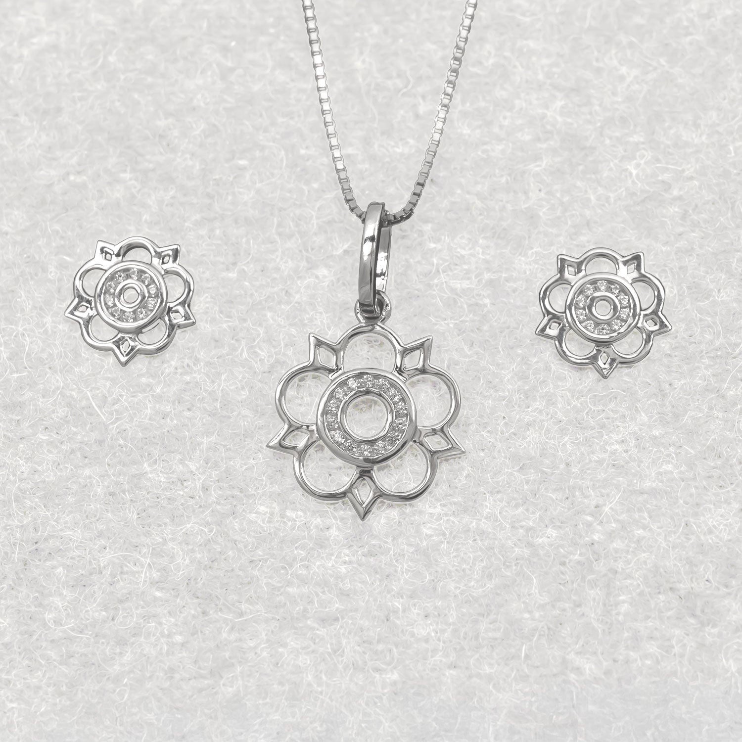 Sterling Silver Cut-Out Yorkshire Rose Mini Stud Earrings