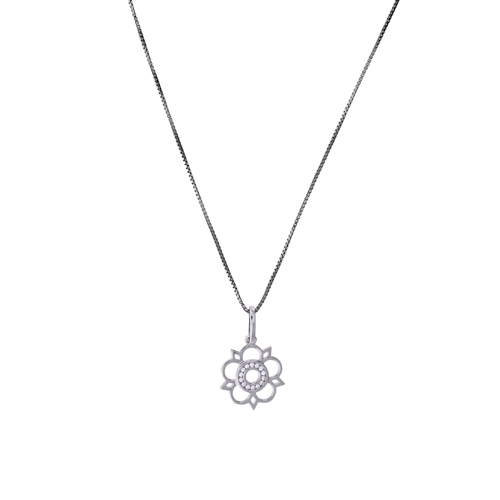 Sterling Silver Cut-Out Yorkshire Rose Mini Pendant