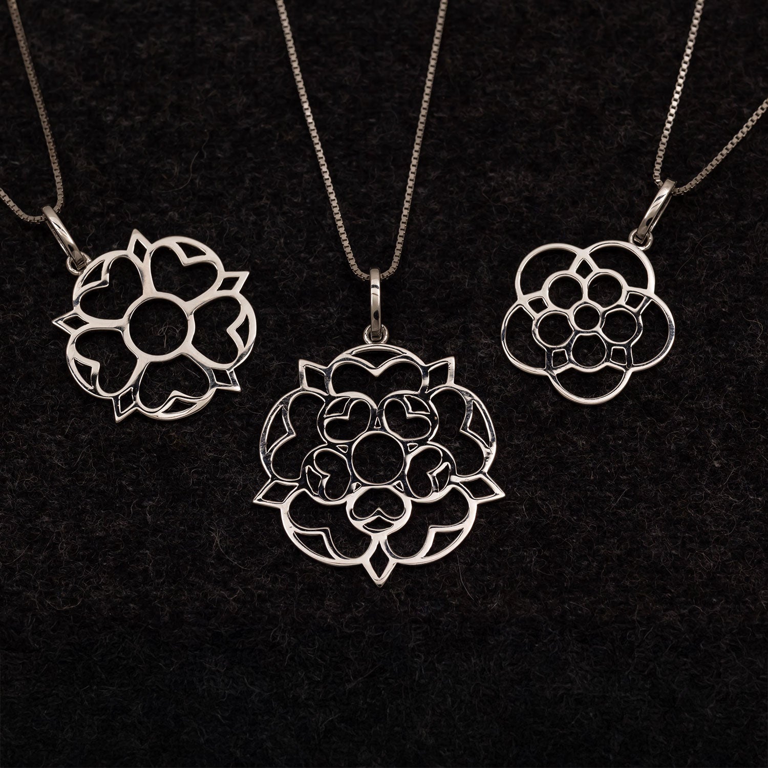 Sterling Silver Yorkshire Rose Pendant