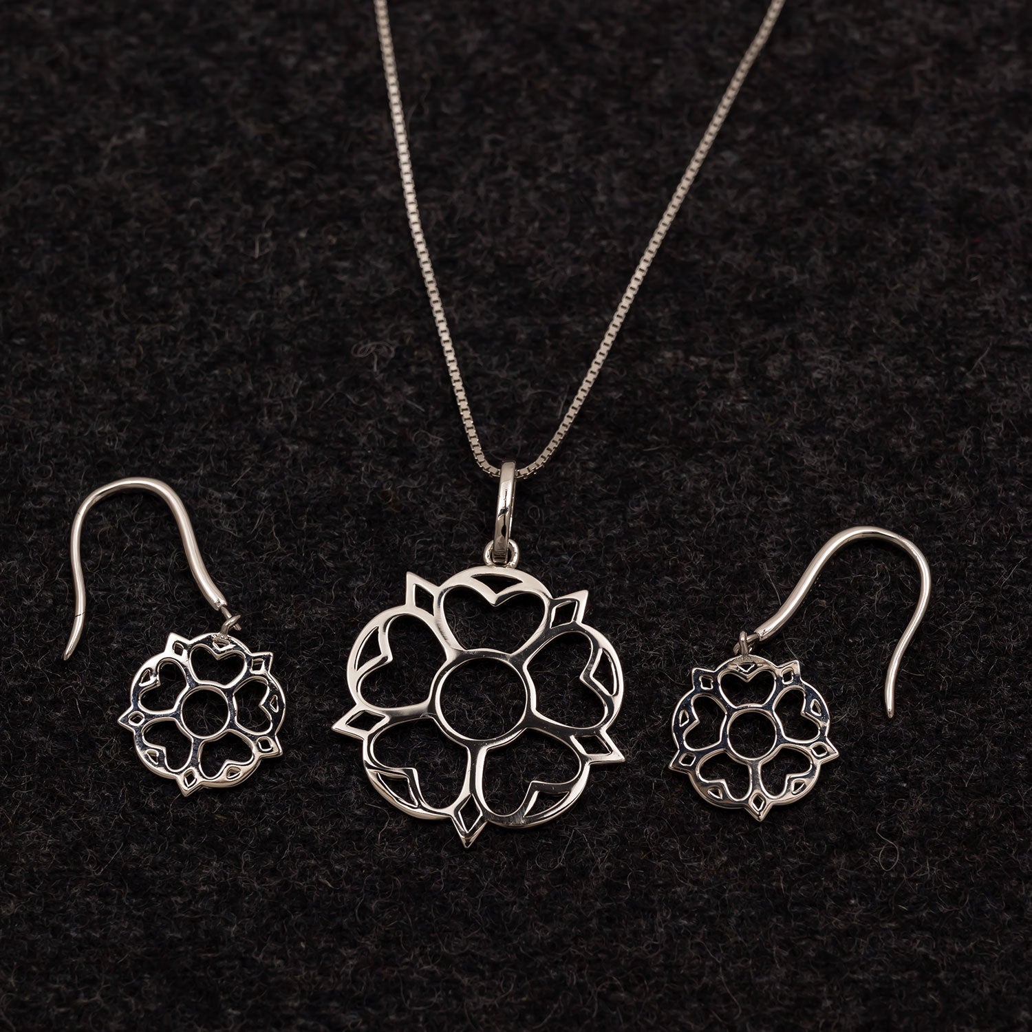 Sterling Silver Yorkshire Rose Pendant