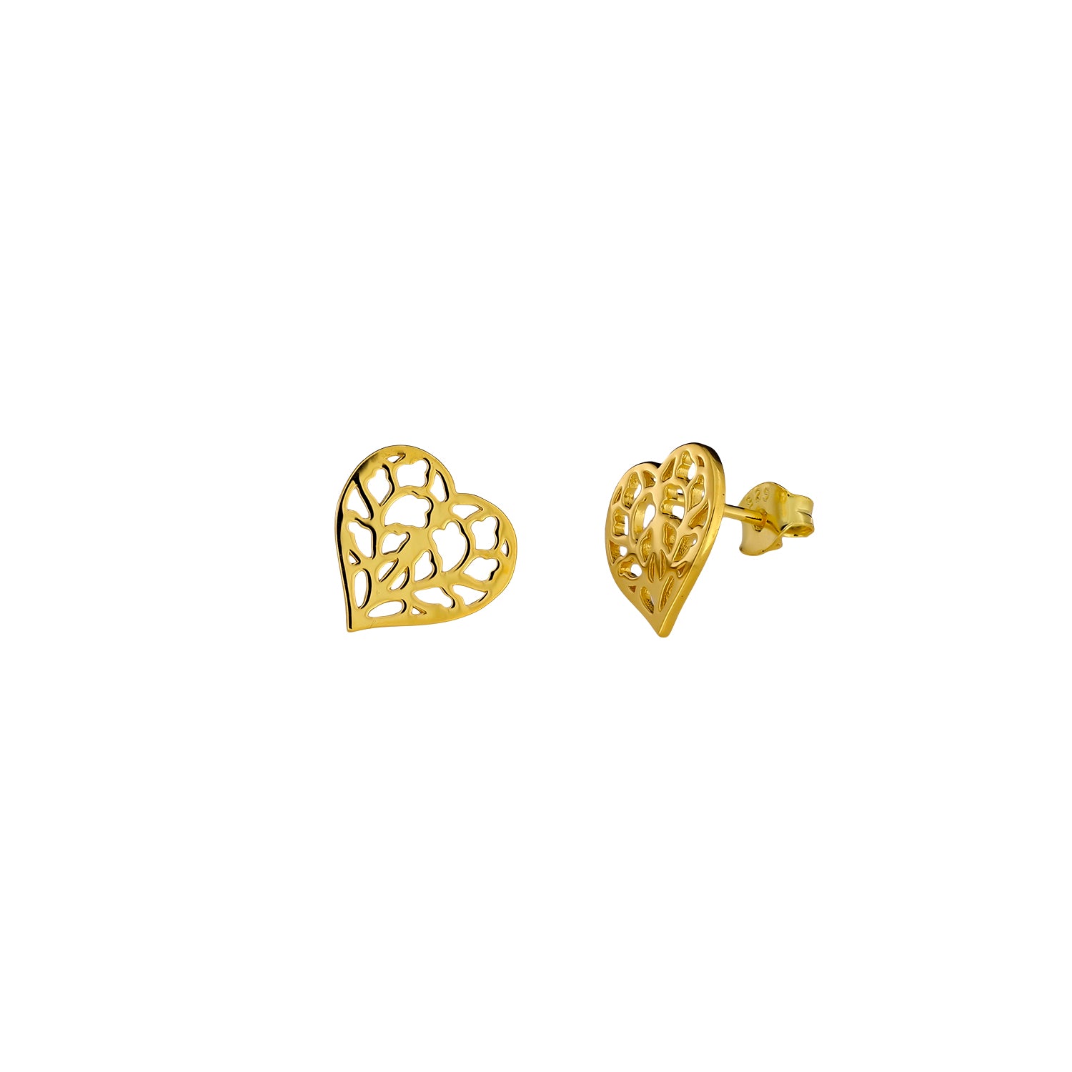 Gold Vermeil Detailed Heart of Yorkshire Studs