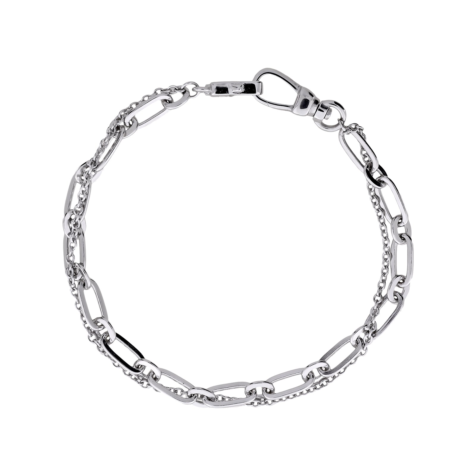 Sterling Silver Clip Clasp Double Strand Bracelet