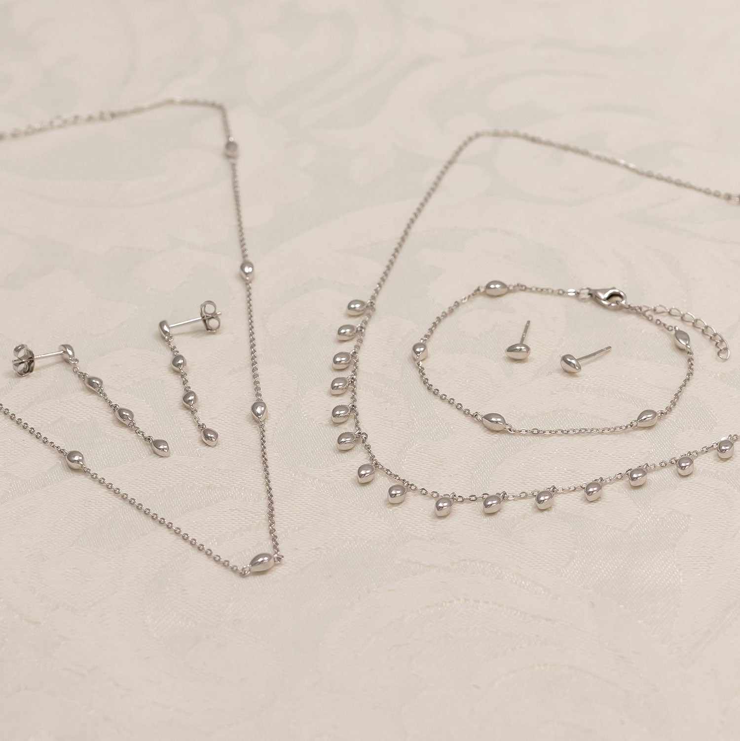 Cloudburst Scattered Raindrops Drop Earrings