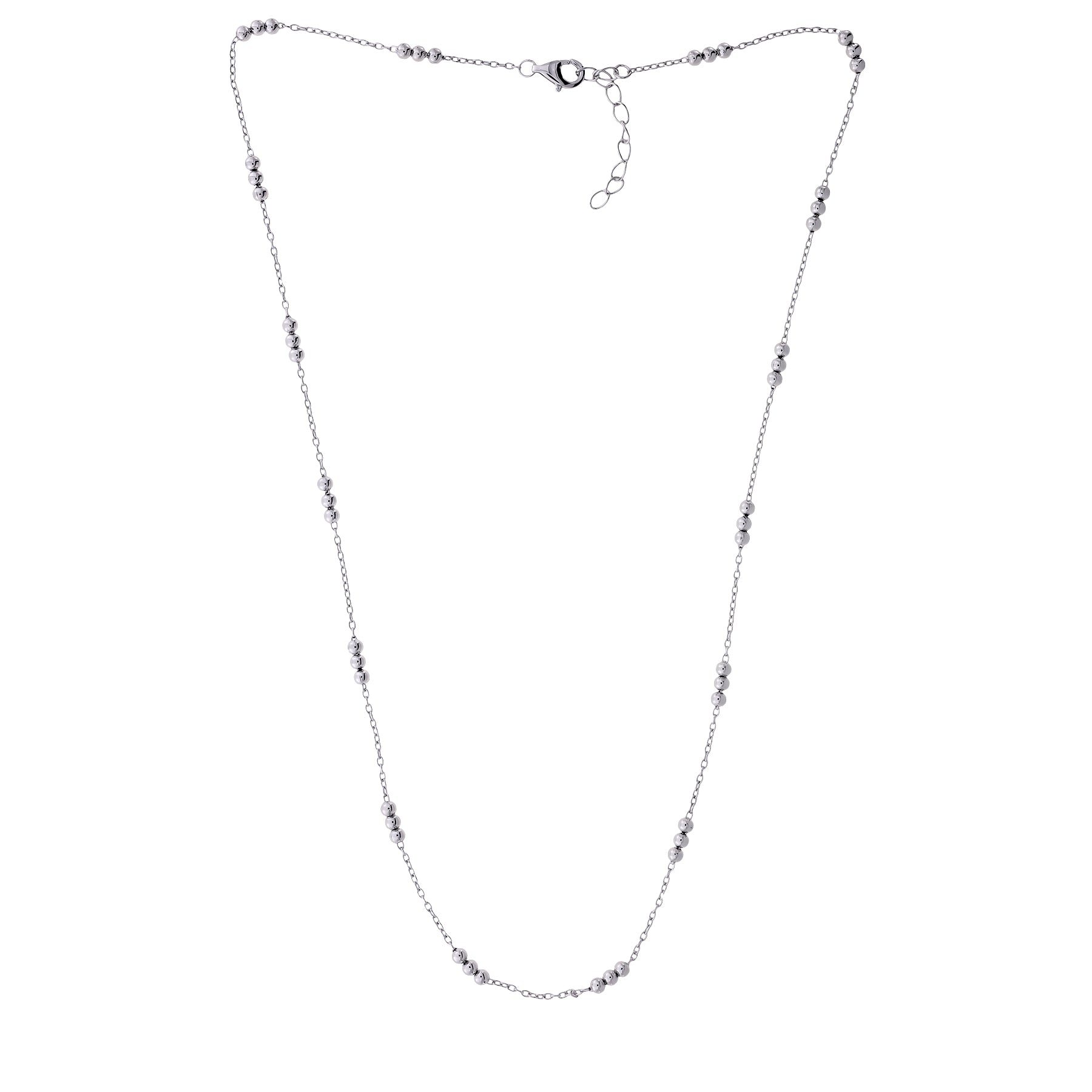 Triple Bead Chain Necklace - Sterling Silver