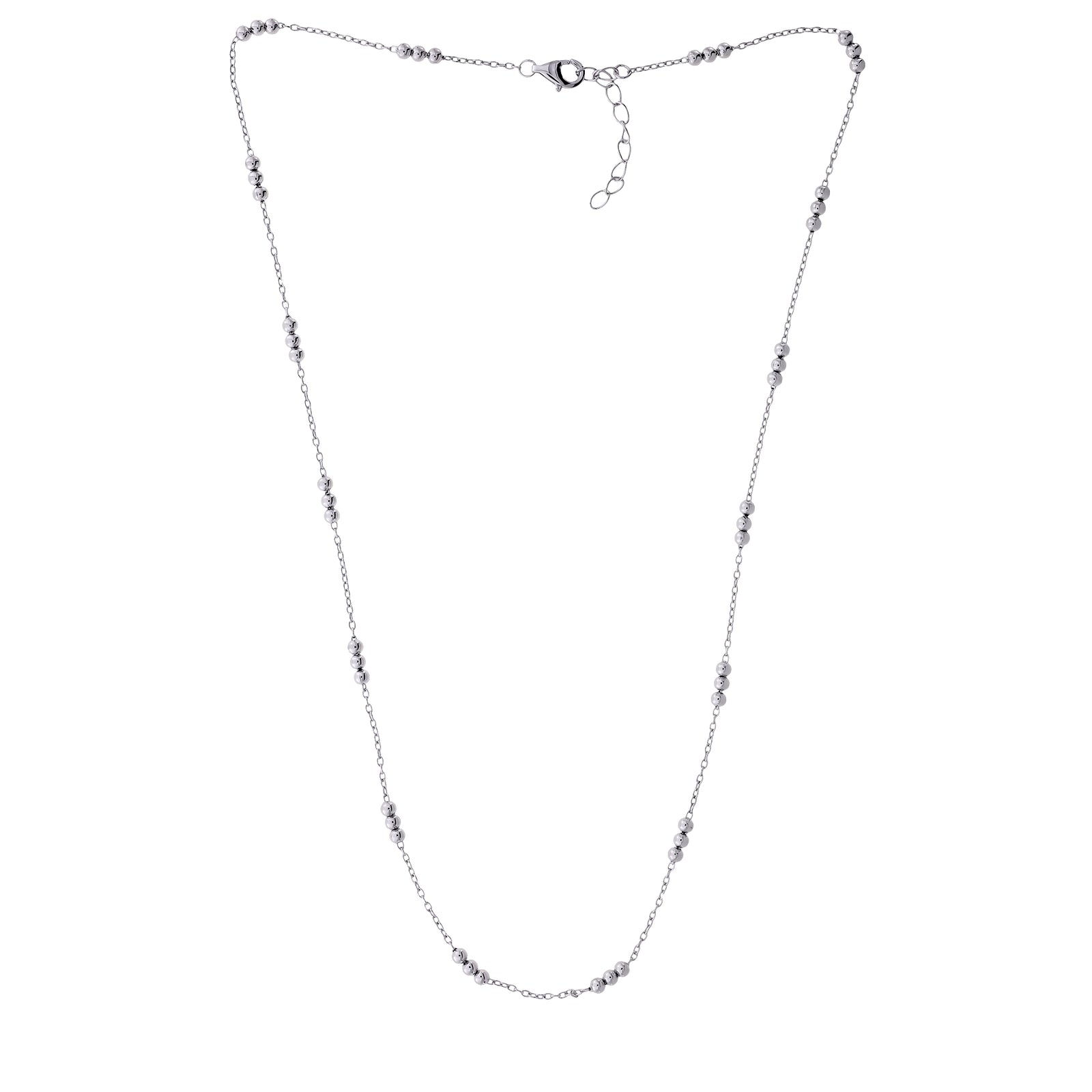 Triple Bead Chain Necklace - Sterling Silver