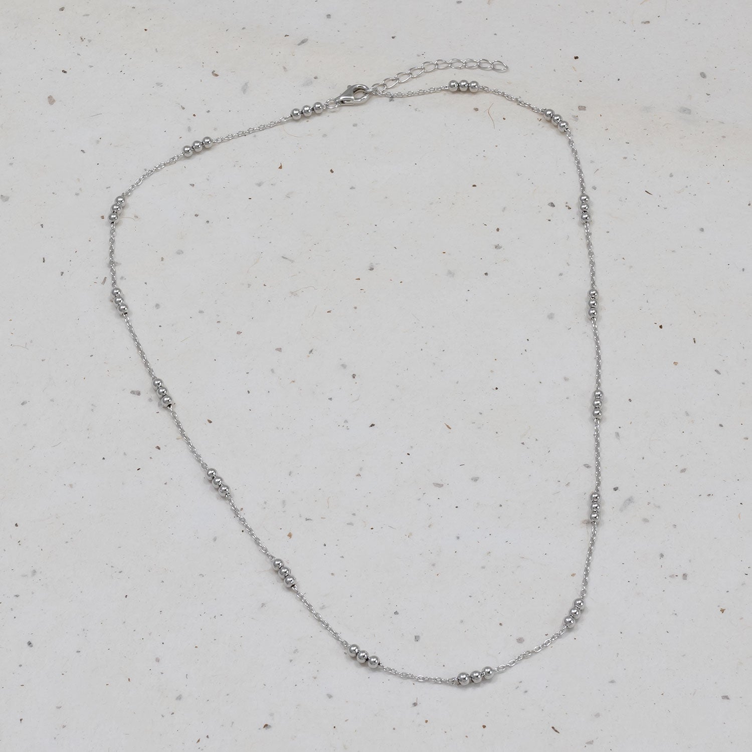 Triple Bead Chain Necklace - Sterling Silver