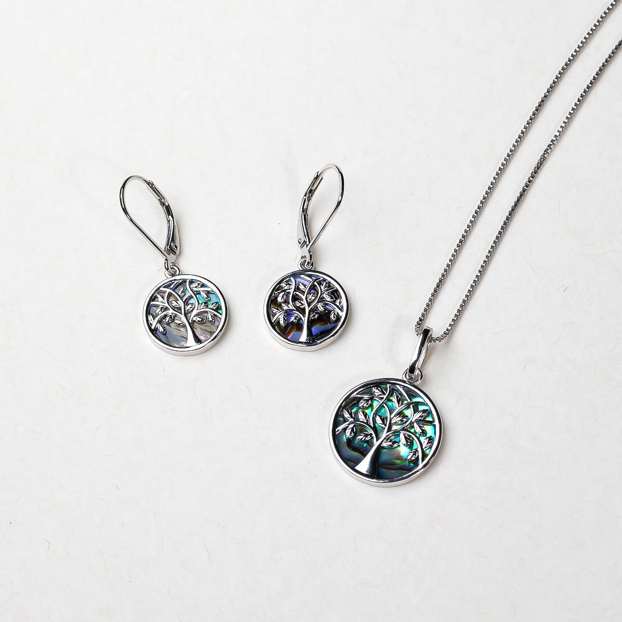 Arbor Vitae Drop Earrings with Abalone