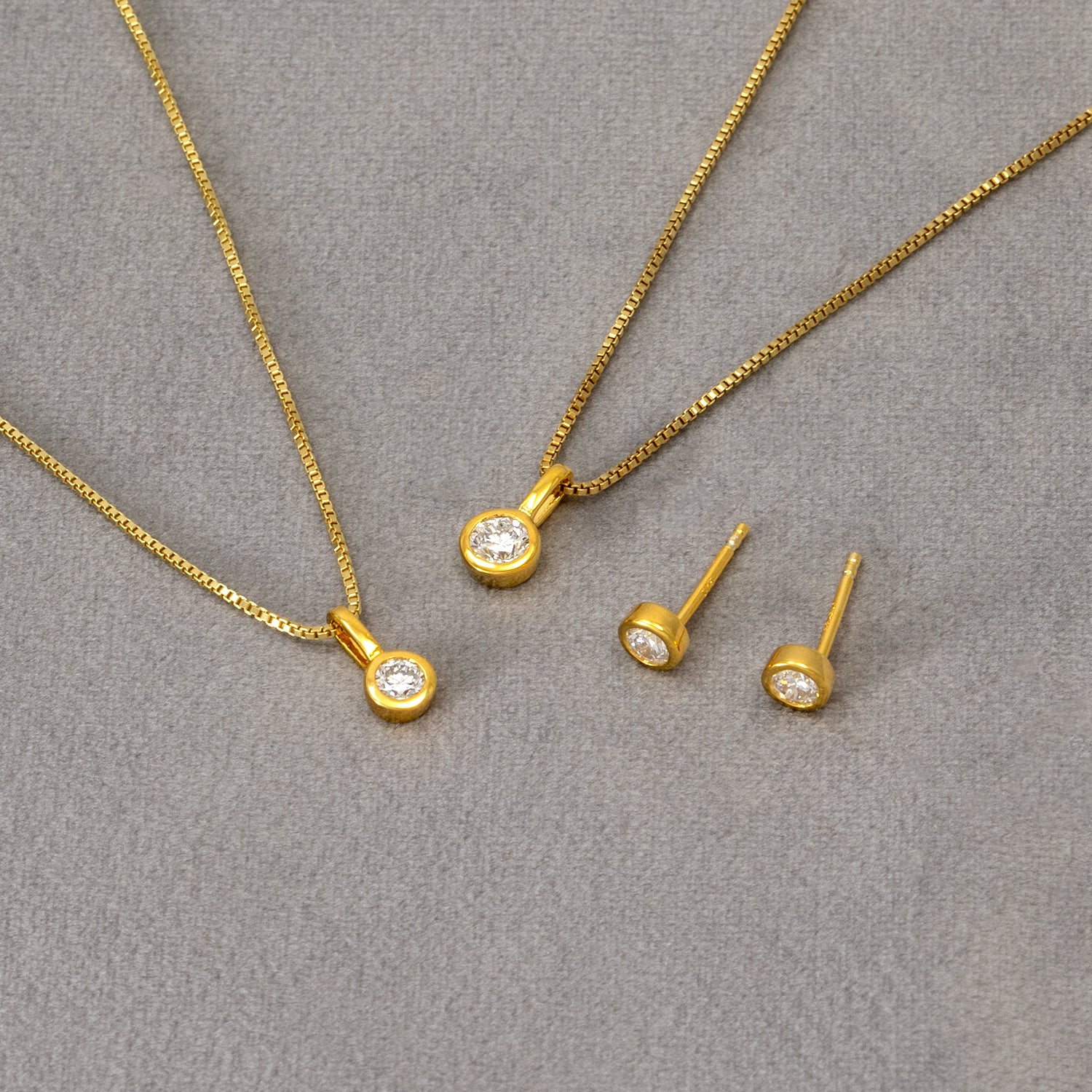 Gold Vermeil & 0.15 Carat Lab Grown Diamond Solitaire Pendant