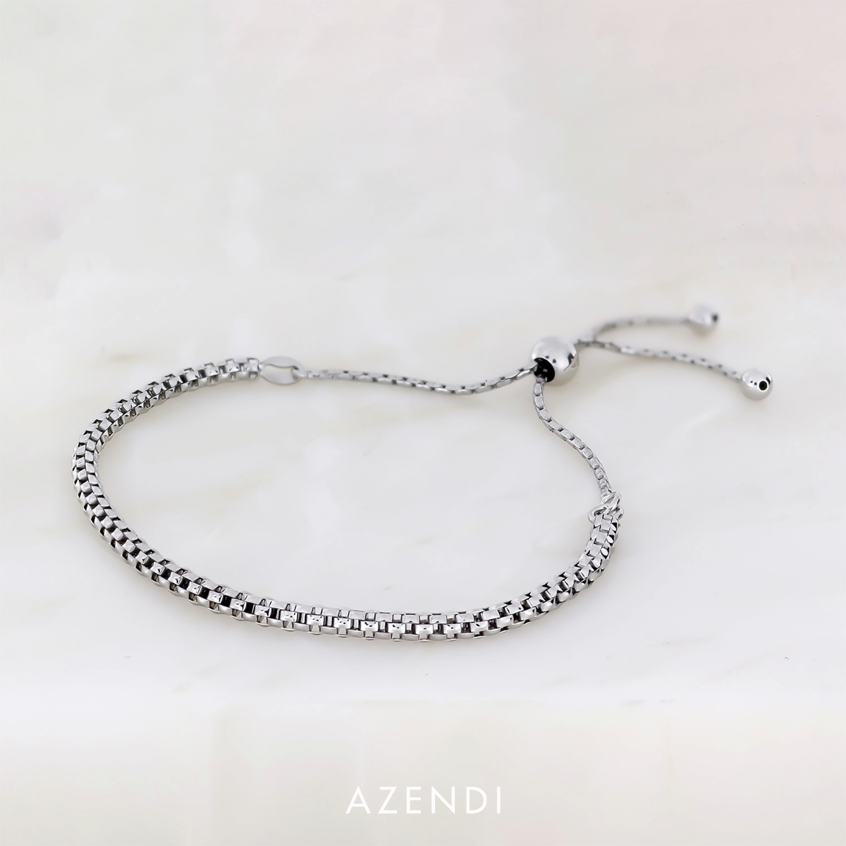 Adjustable Rounded Box Chain Bracelet