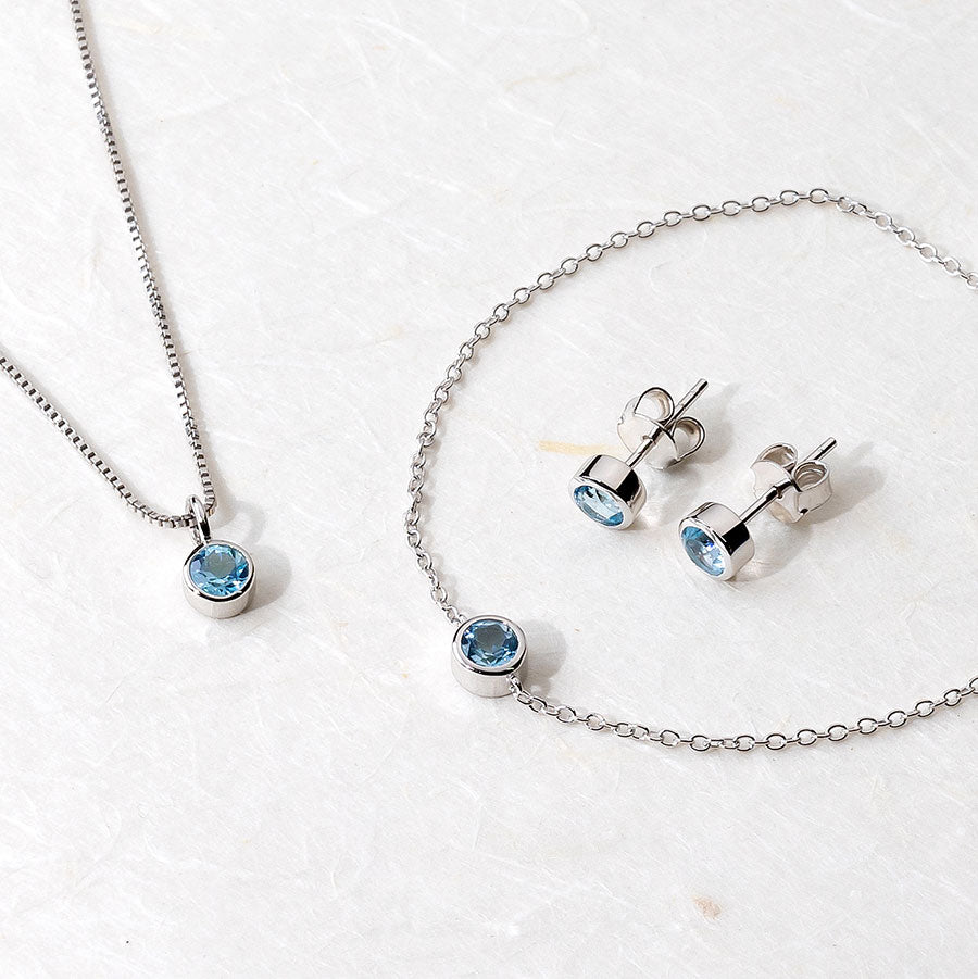 November Birthstone Pendant - Blue Topaz