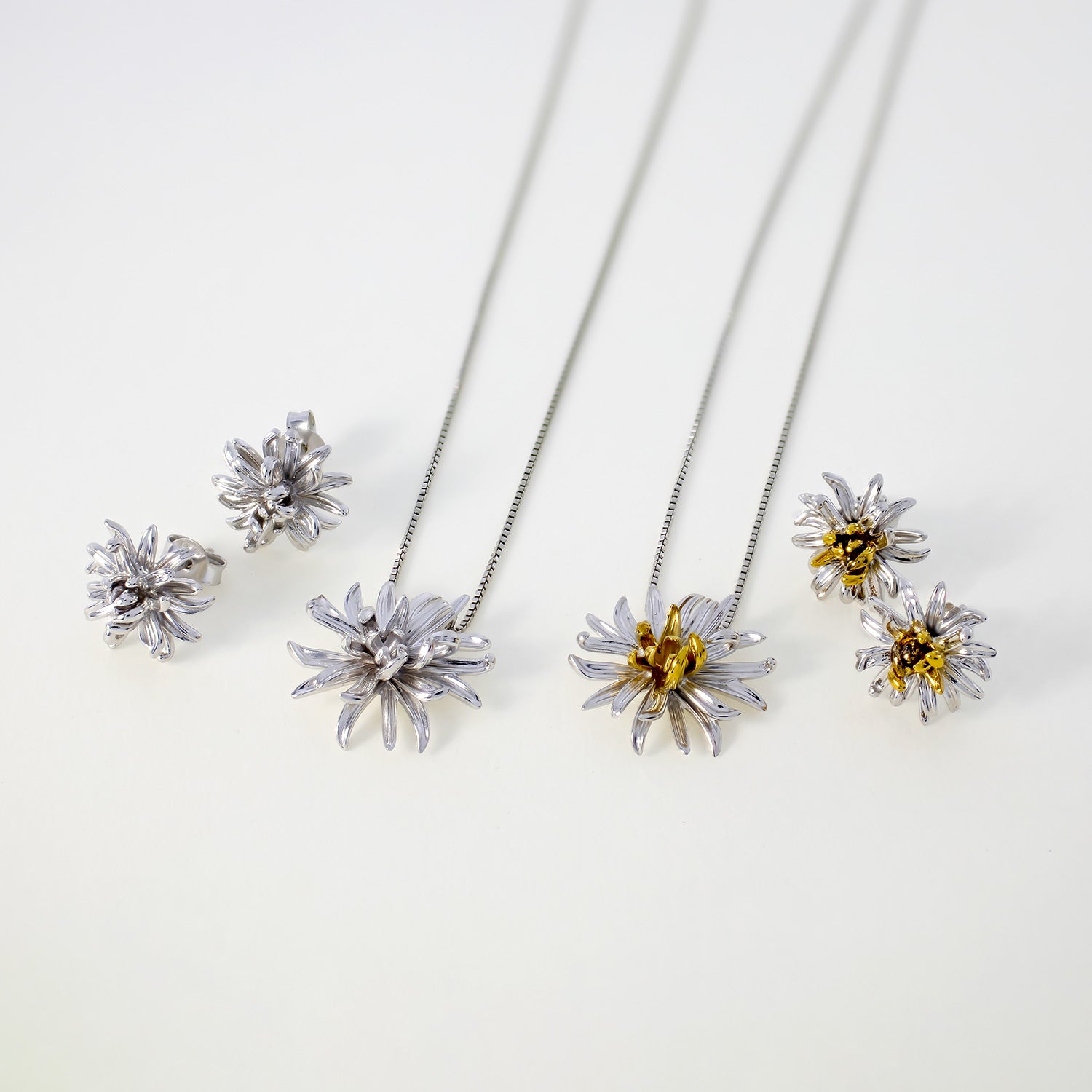 Chrysanthemum November Birthday Flower Earrings