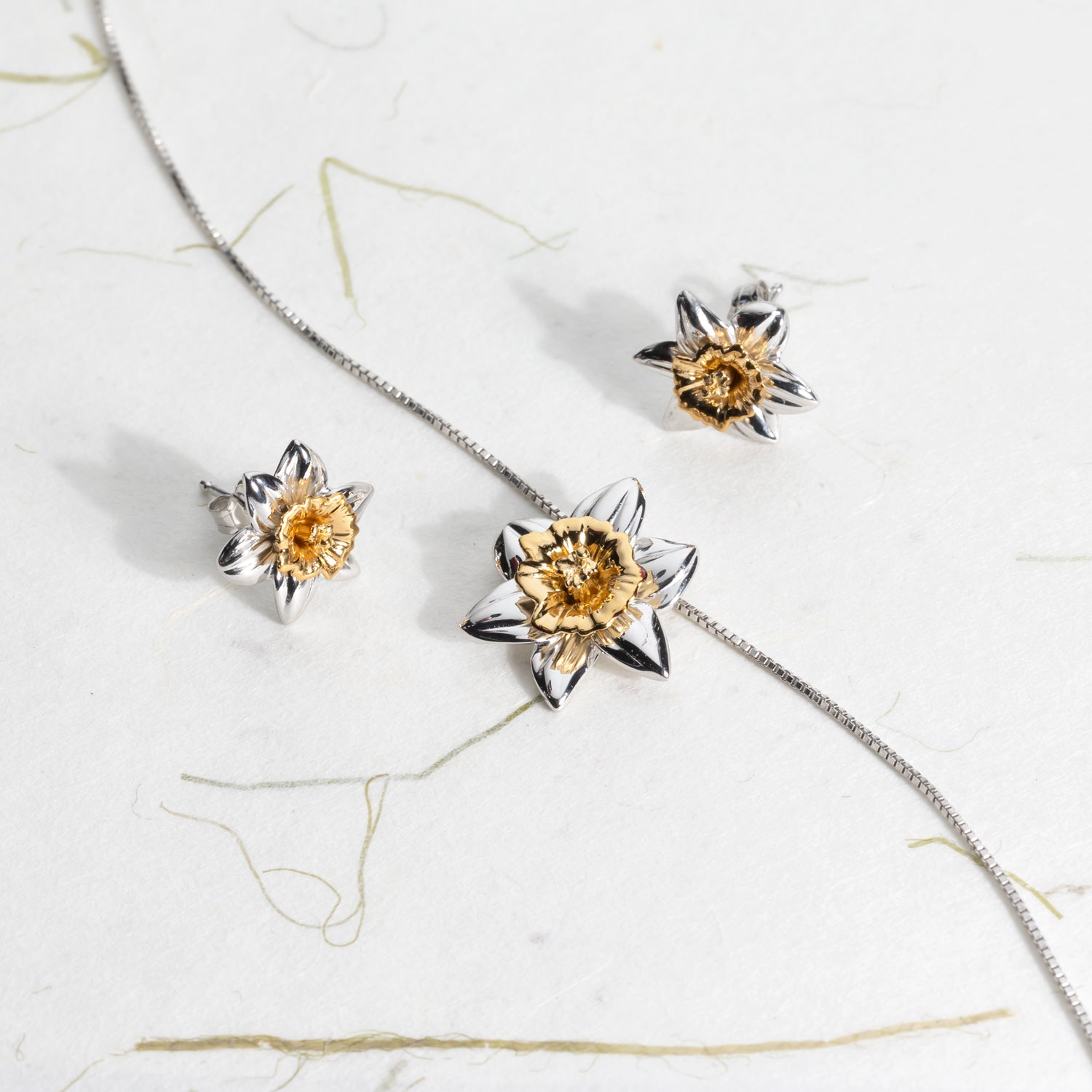 Daffodil March Birthday Flower Earrings