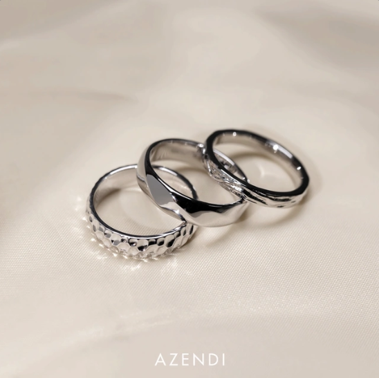 Sterling Silver Honeycomb Elements Ring