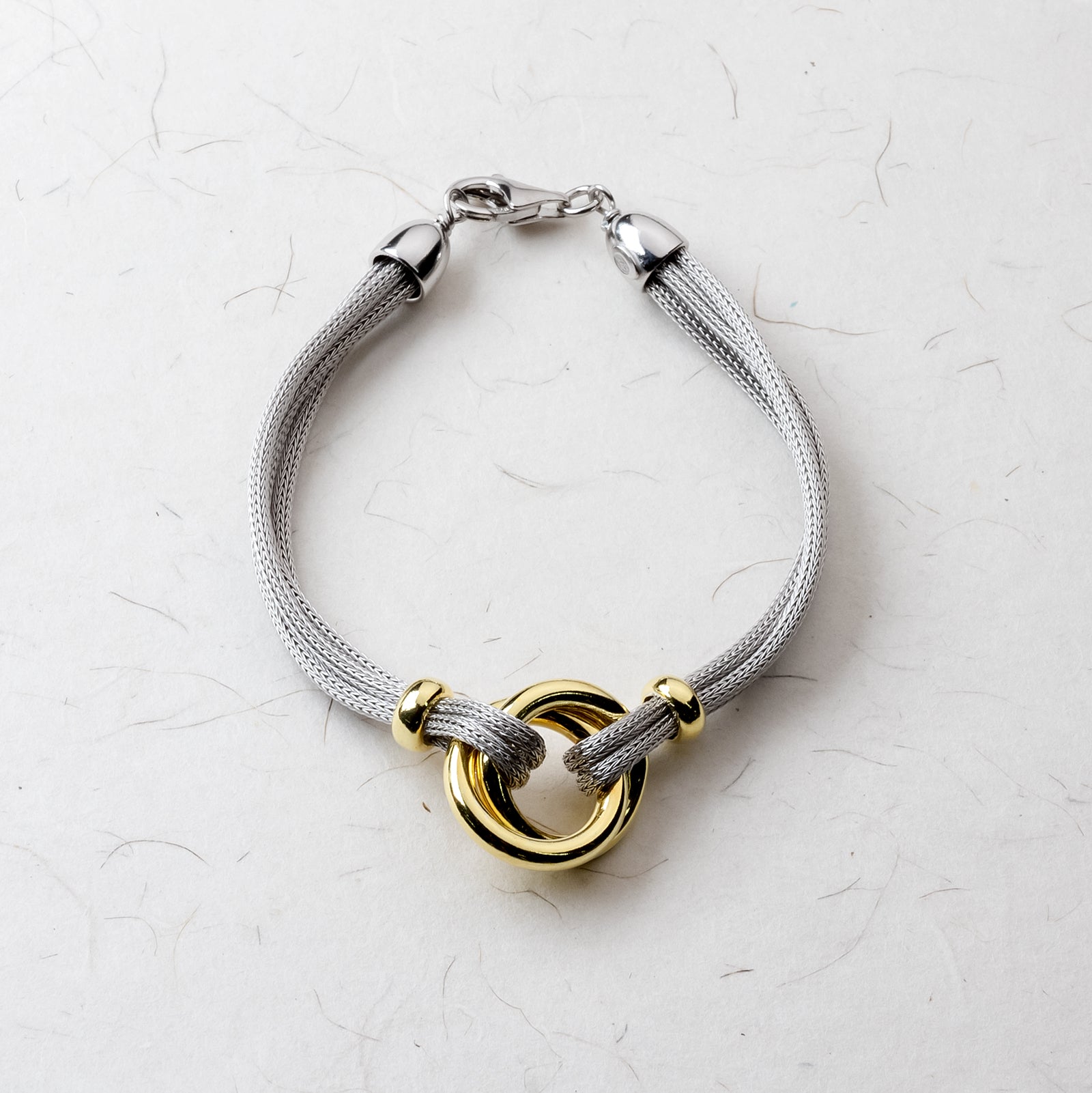 Silver & Gold Vermeil Double Circle Bracelet