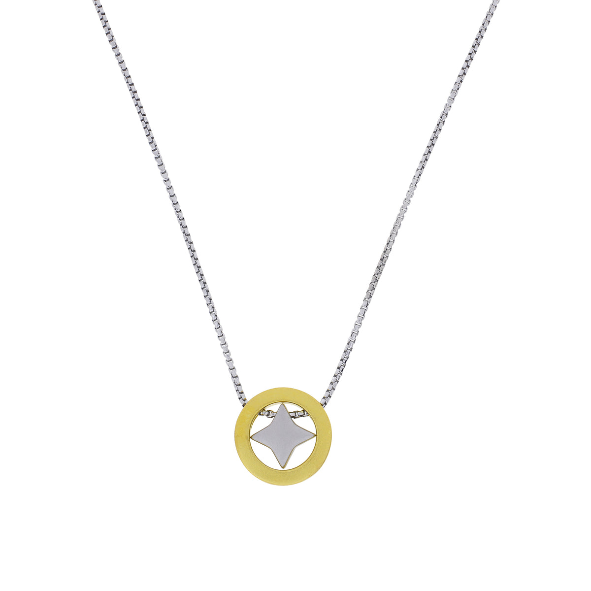 EMBRACE SILVER STAR &amp; GOLD HALO NECKLACE