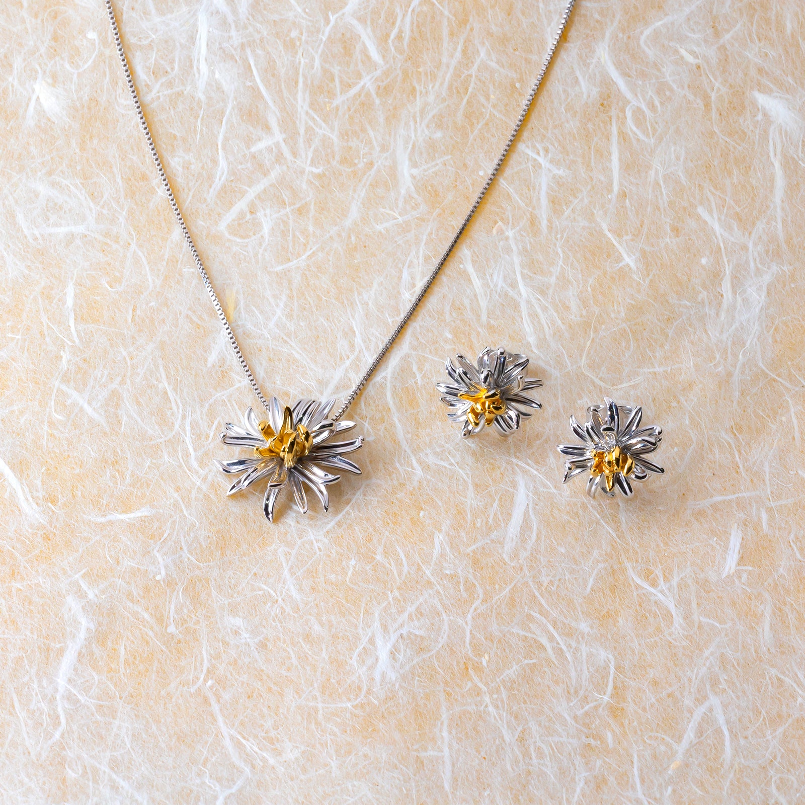 Chrysanthemum November Birthday Flower Earrings